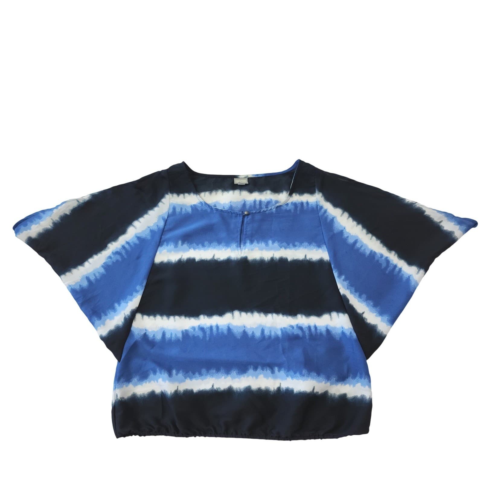 Converse One Star Women's Large Blue Tie Dye Stripe Dolman Sleeve Blouse