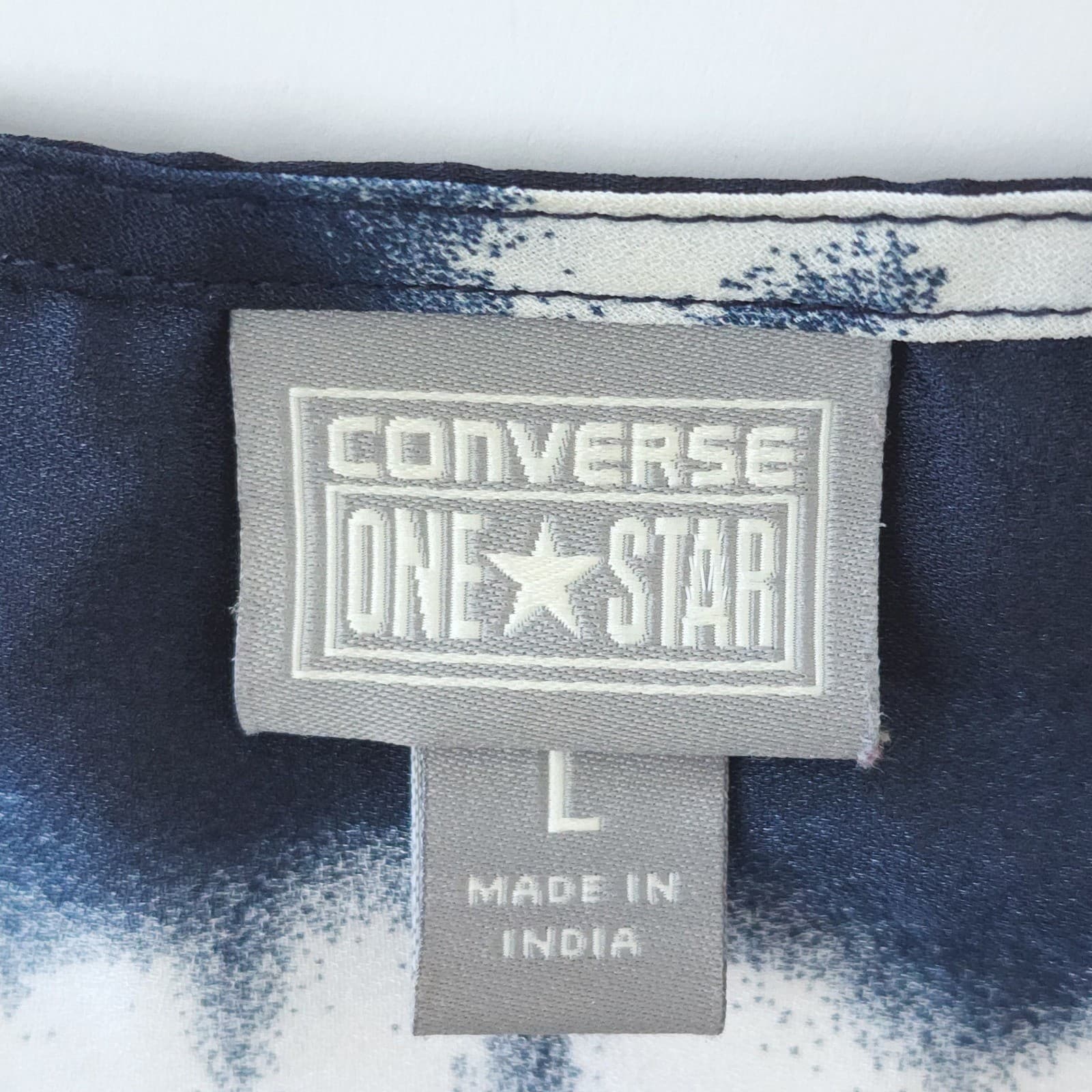 Converse One Star Women's Large Blue Tie Dye Stripe Dolman Sleeve Blouse - Thumbnail 5