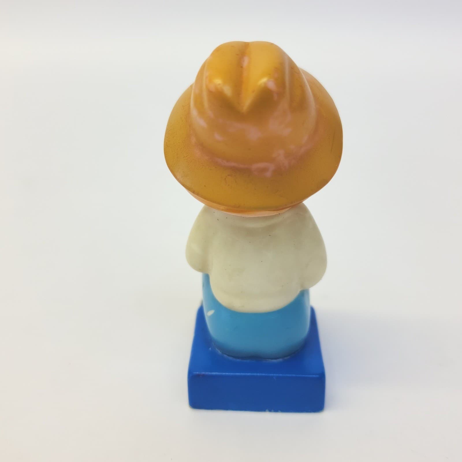 RARE Vtg 1980 Super Tyco Red Hair Freckled Boy Rubber Toy Figure Taiwan Sun Hat - Thumbnail 3