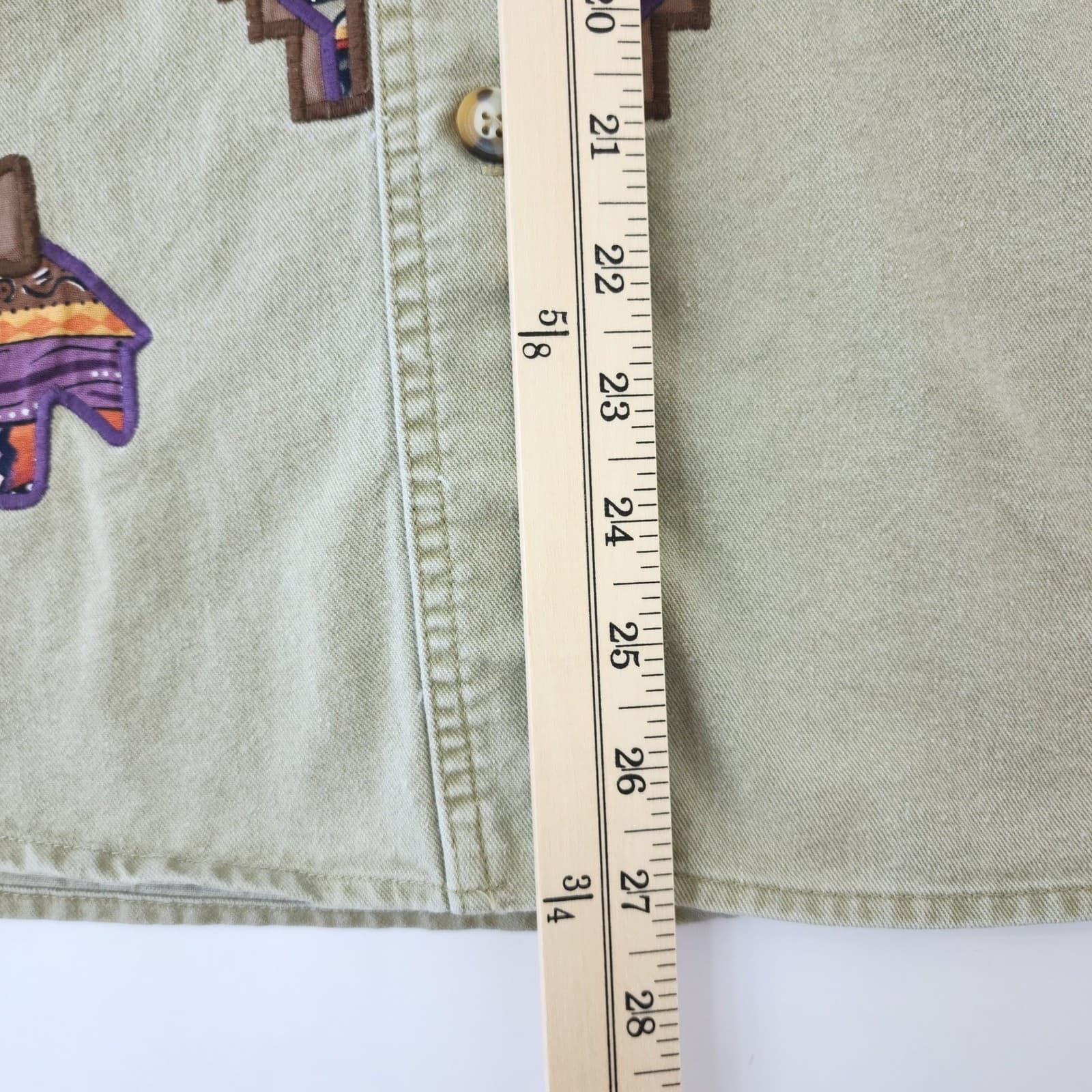 Vintage Sunbelt Southwest Cactus Embroidered Button Up Shirt Mens Medium Green - Thumbnail 8