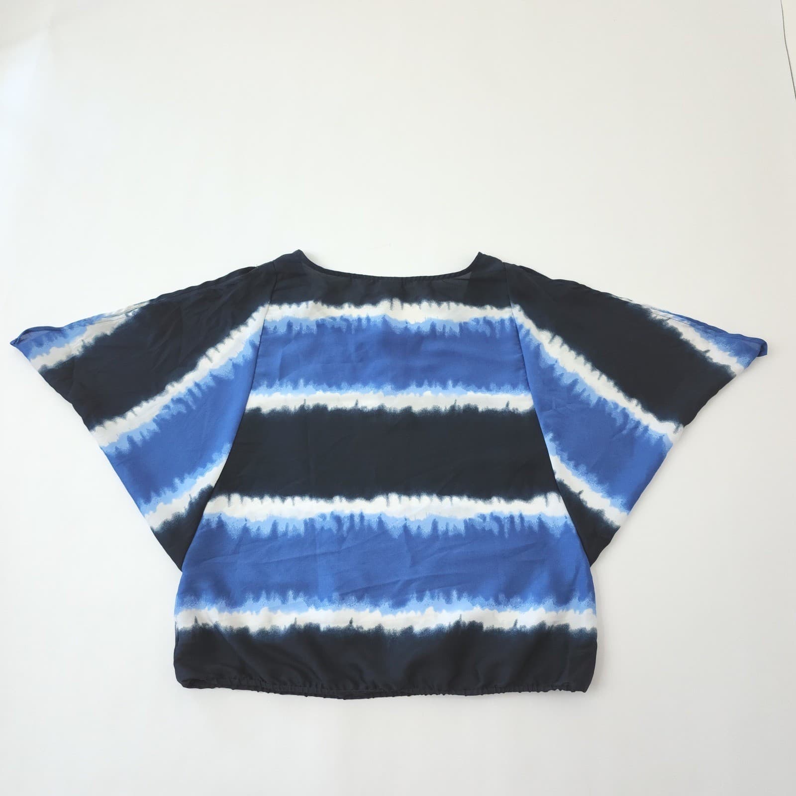 Converse One Star Women's Large Blue Tie Dye Stripe Dolman Sleeve Blouse - Thumbnail 6
