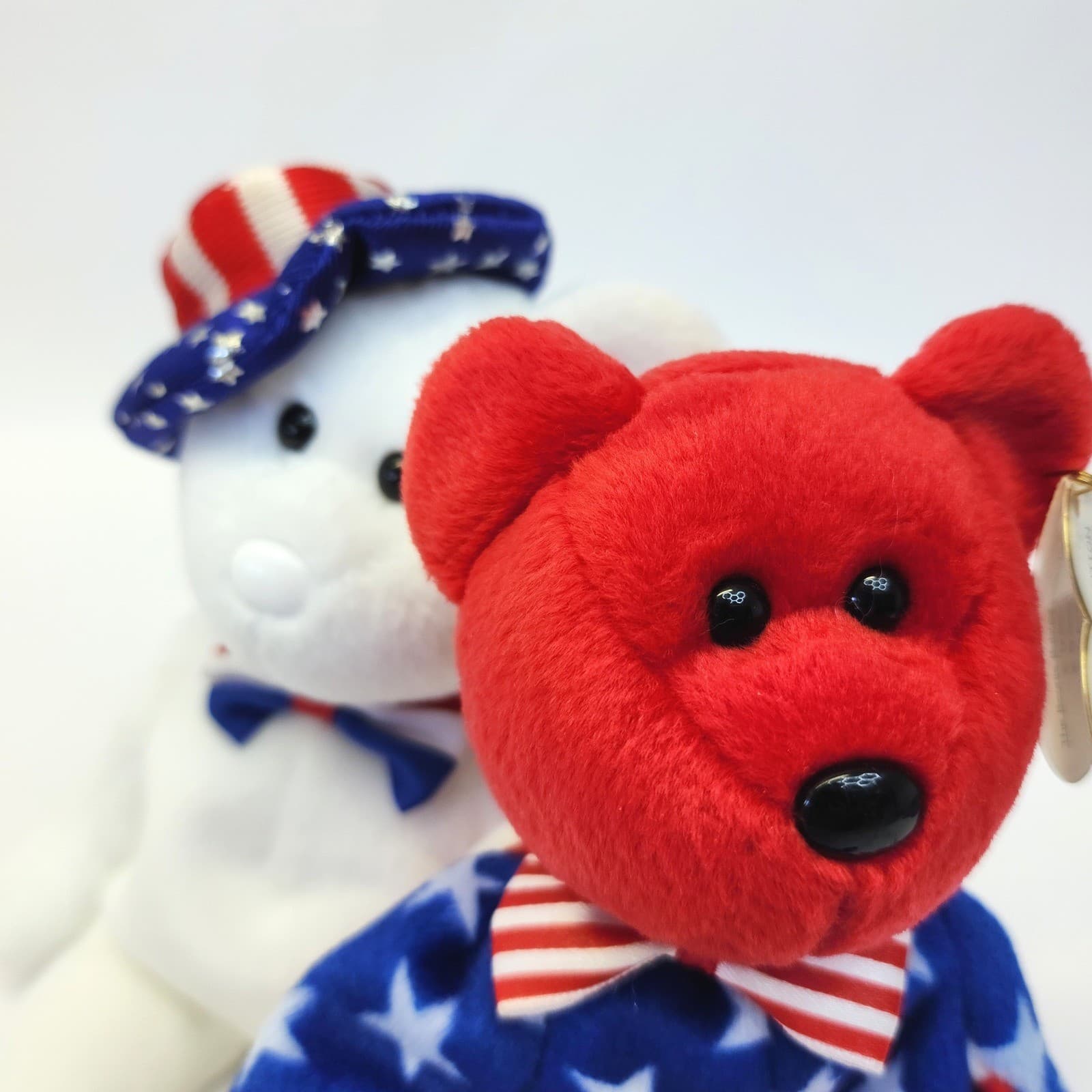 Ty Beanie Babies Liberty and Benjamin Patriotic Bear Set Red White Blue Stars - Thumbnail 5