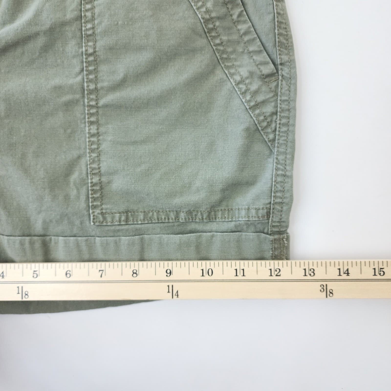 Natural Reflections Women's Olive Green Utility Shorts Elastic Waist Size L - Thumbnail 6