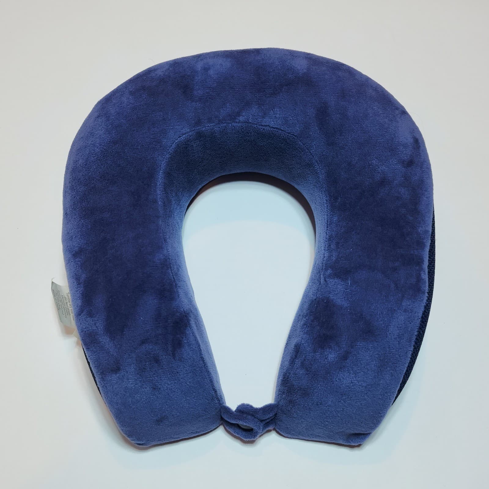 Springs Global Blue Memory Foam Travel Neck Pillow Plush Mesh Zippered Cover - Thumbnail 3