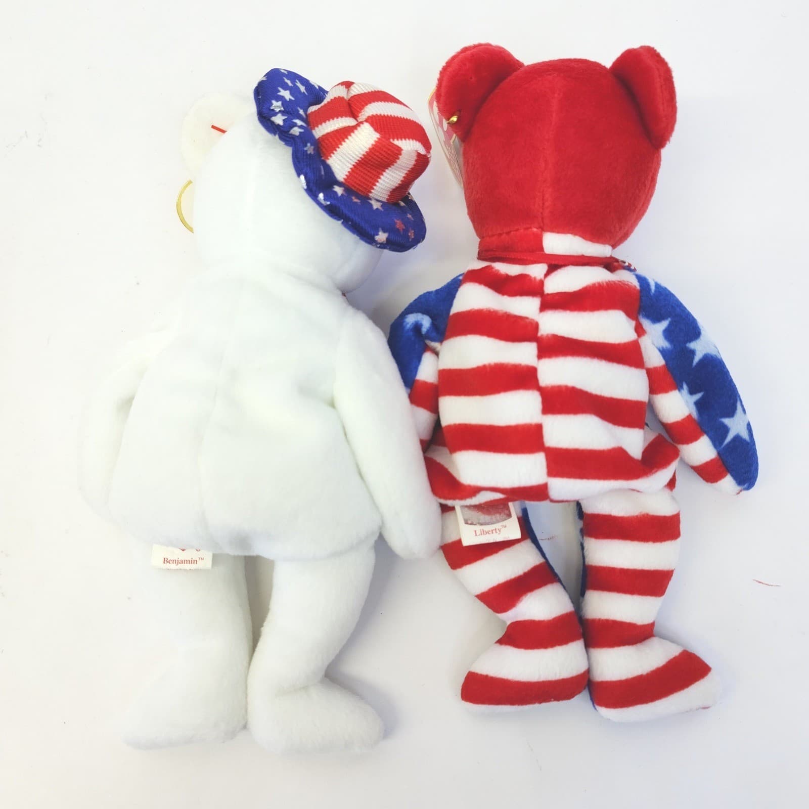 Ty Beanie Babies Liberty and Benjamin Patriotic Bear Set Red White Blue Stars - Thumbnail 3
