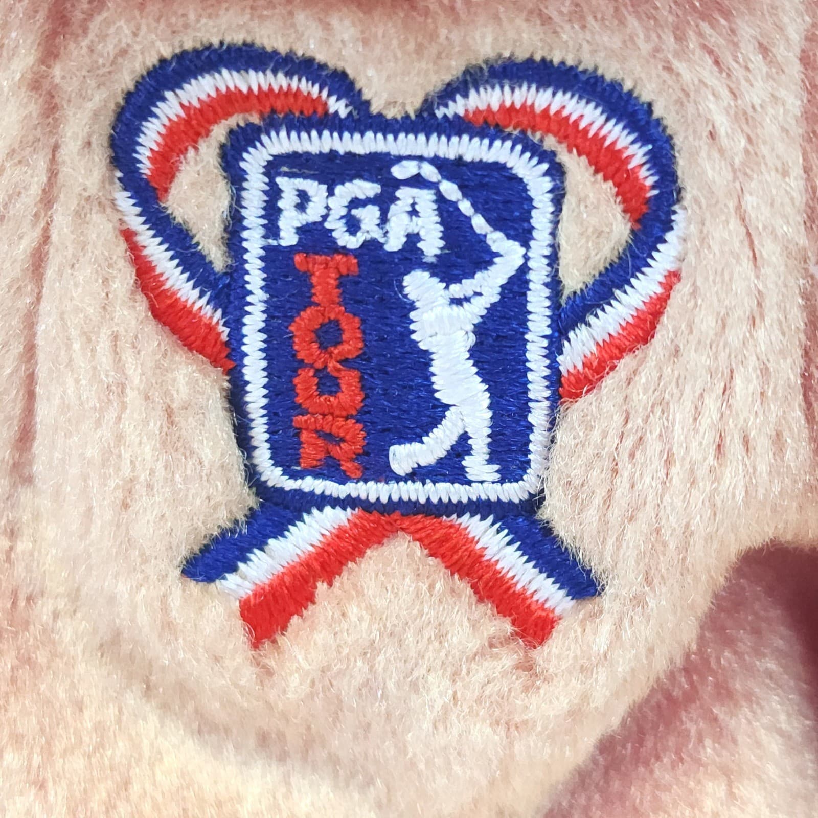 Ty Beanie Baby ChariTee PGA Tour Golf Bear Tan Plaid Hat 2004 Collectible Plush - Thumbnail 2