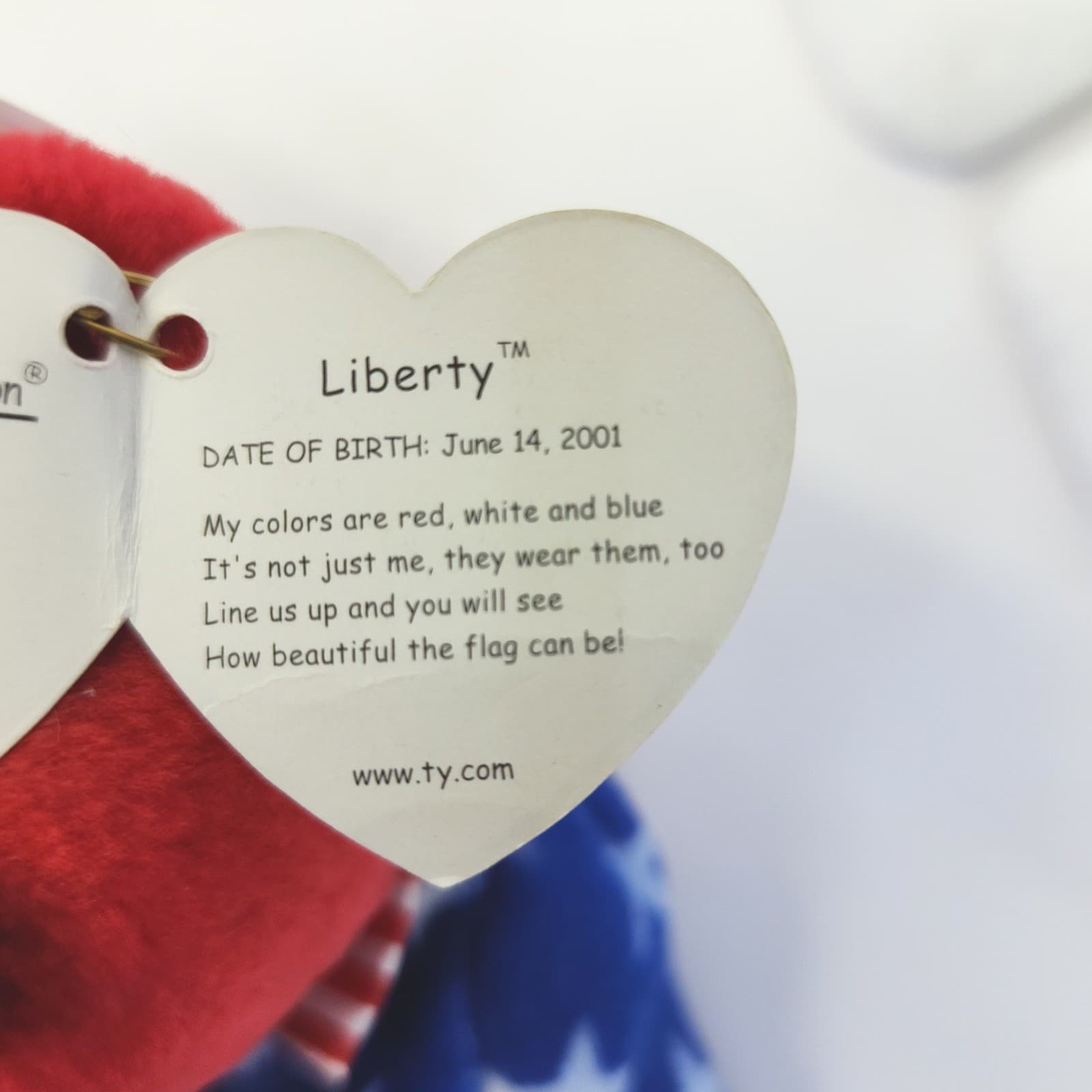 Ty Beanie Babies Liberty and Benjamin Patriotic Bear Set Red White Blue Stars - Thumbnail 6