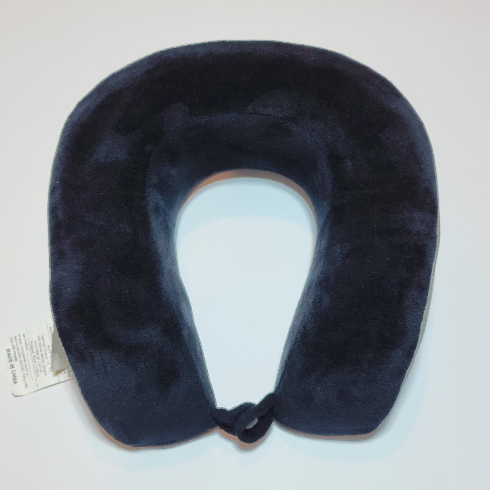 Springs Global Memory Foam Travel Neck Pillow Navy Blue Grey Mesh RN 117835 - Thumbnail 4