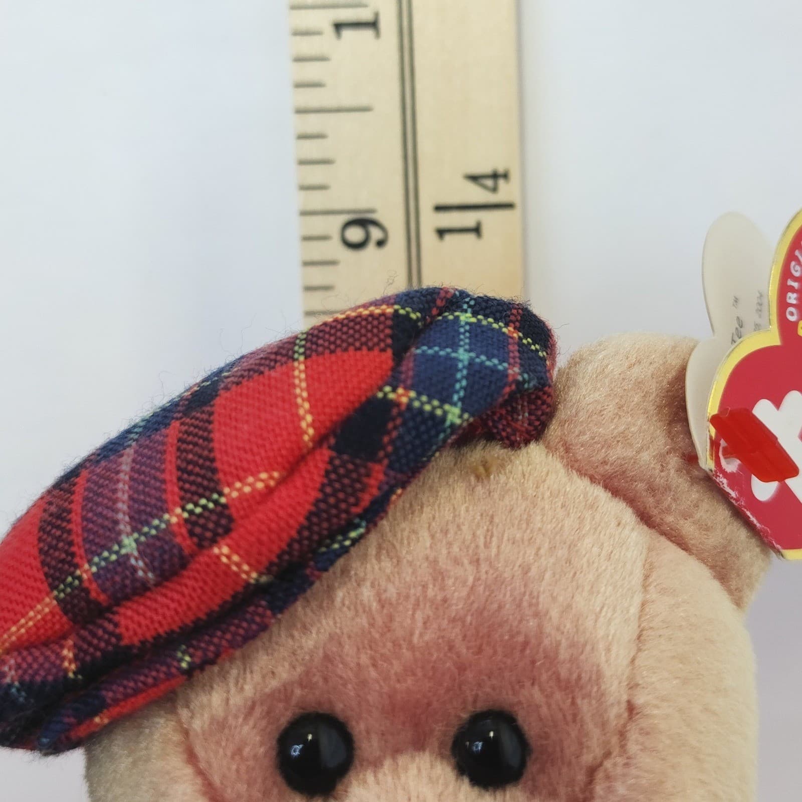 Ty Beanie Baby ChariTee PGA Tour Golf Bear Tan Plaid Hat 2004 Collectible Plush - Thumbnail 7