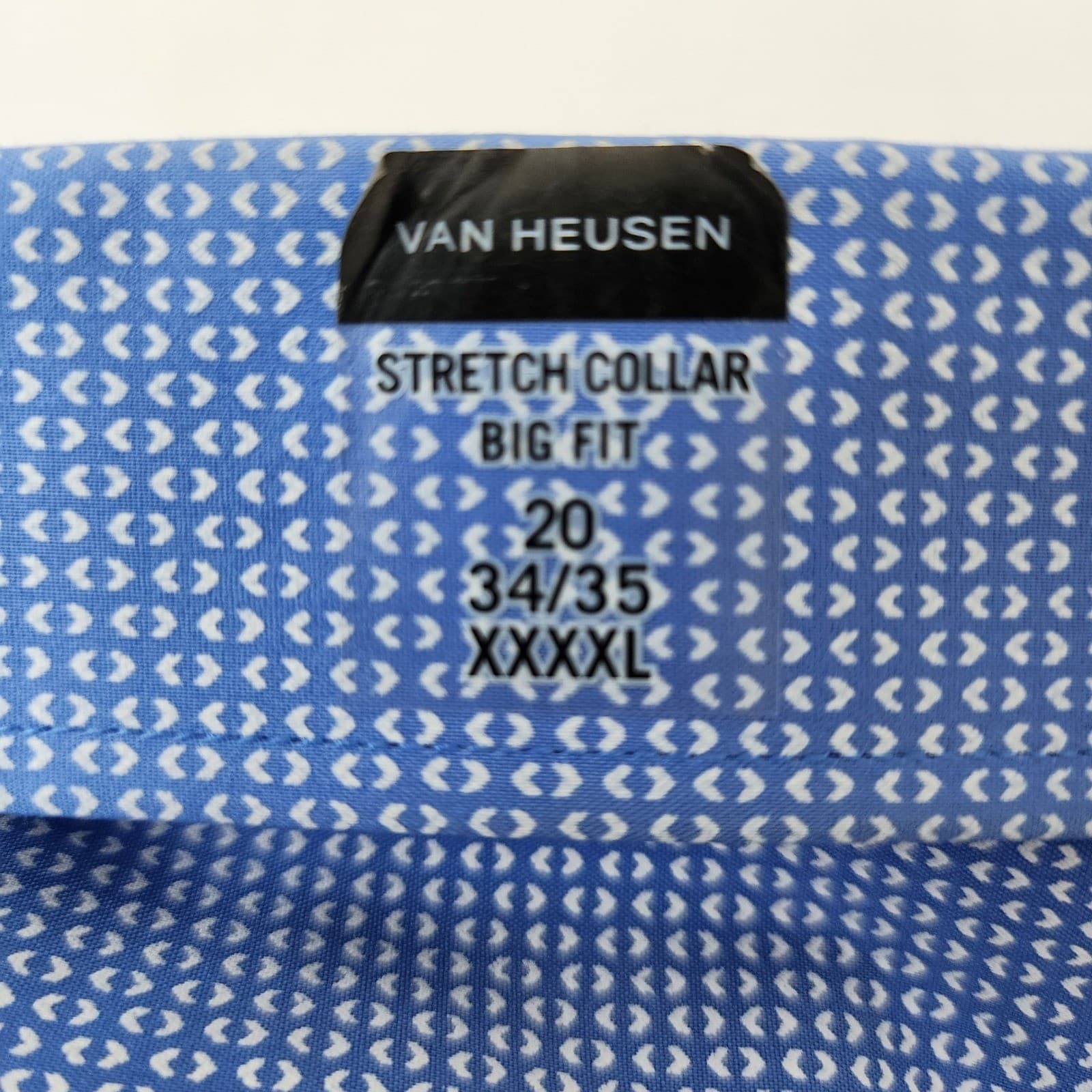 Van Heusen Flex Big Fit Men's Dress Shirt Blu Long Sleeve 4XL NWT - Thumbnail 10