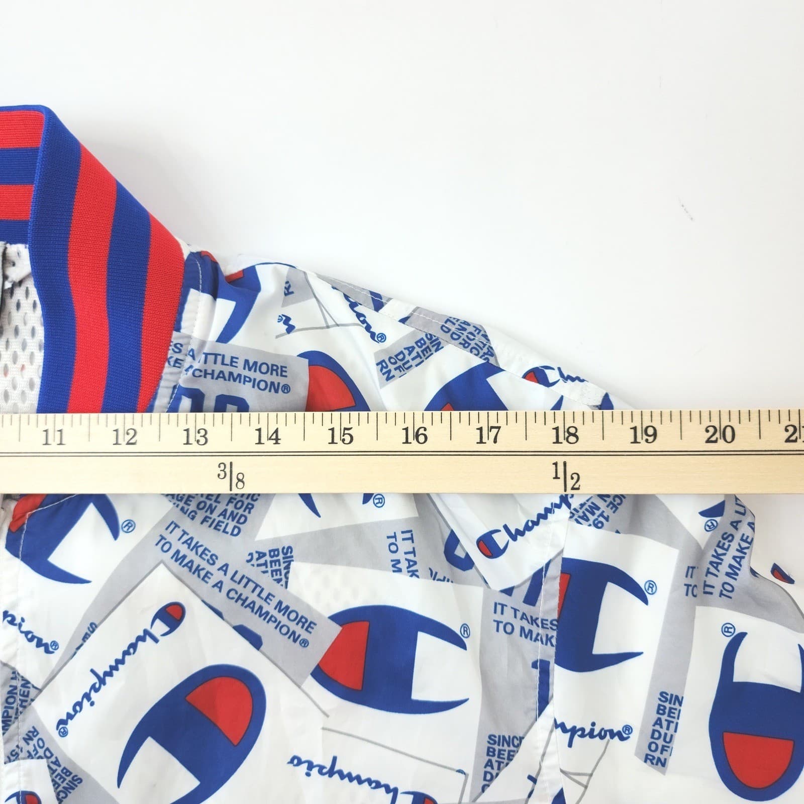 Champion 100th Anniversary All Over Logo Print Track Jacket Mens Large White - Thumbnail 5