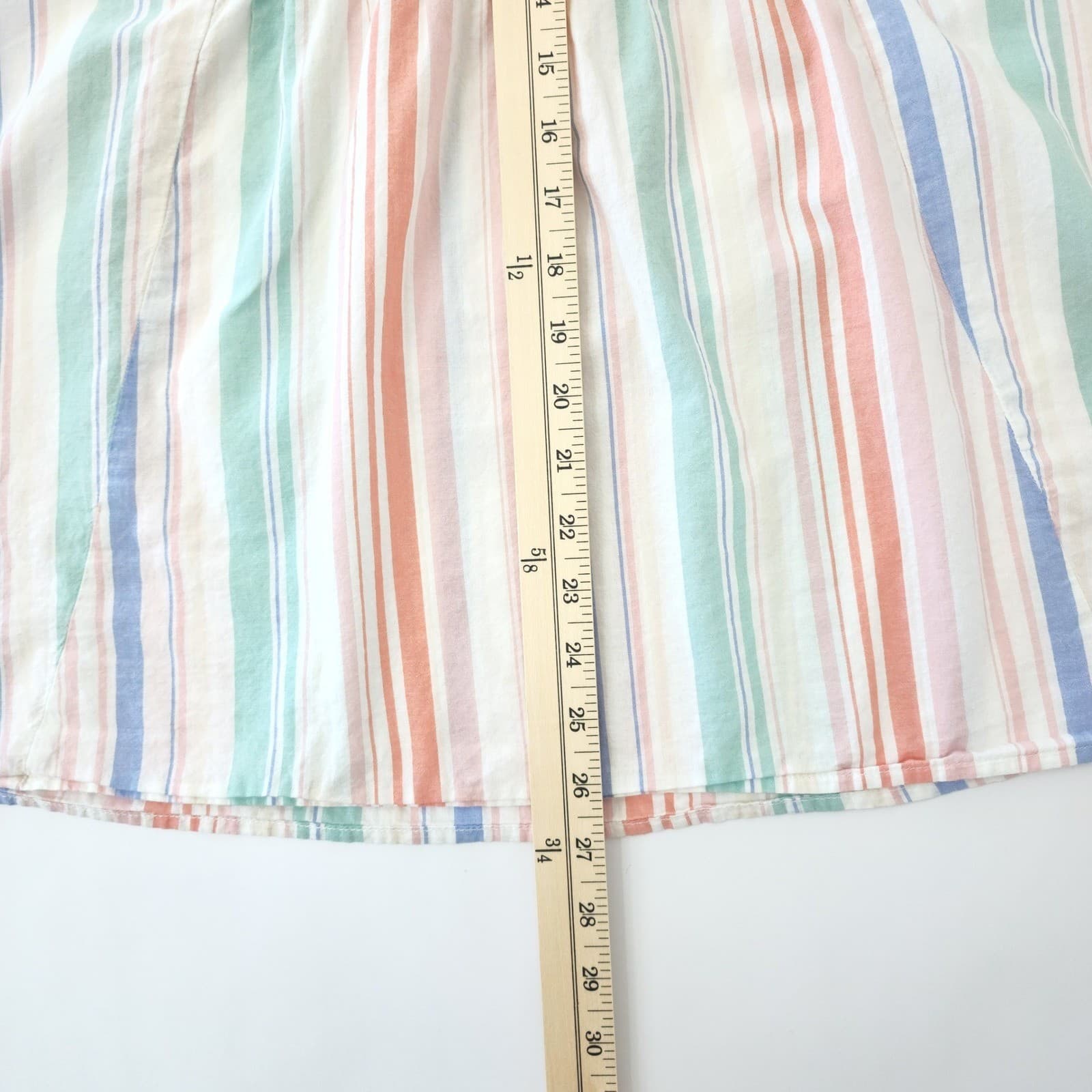 Terra & Sky 3X Womens Plus Size Striped Flutter Sleeve V-Neck Blouse Pastel - Thumbnail 6