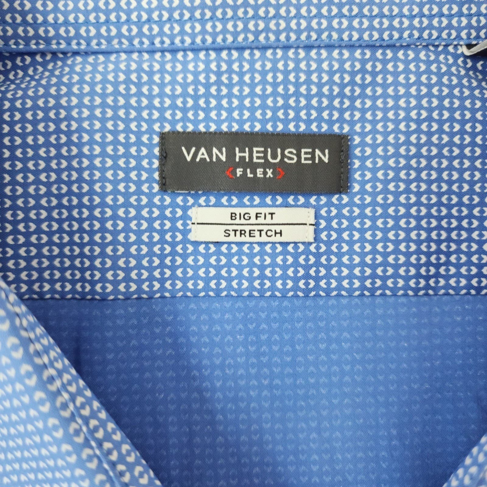 Van Heusen Flex Big Fit Men's Dress Shirt Blu Long Sleeve 4XL NWT - Thumbnail 2