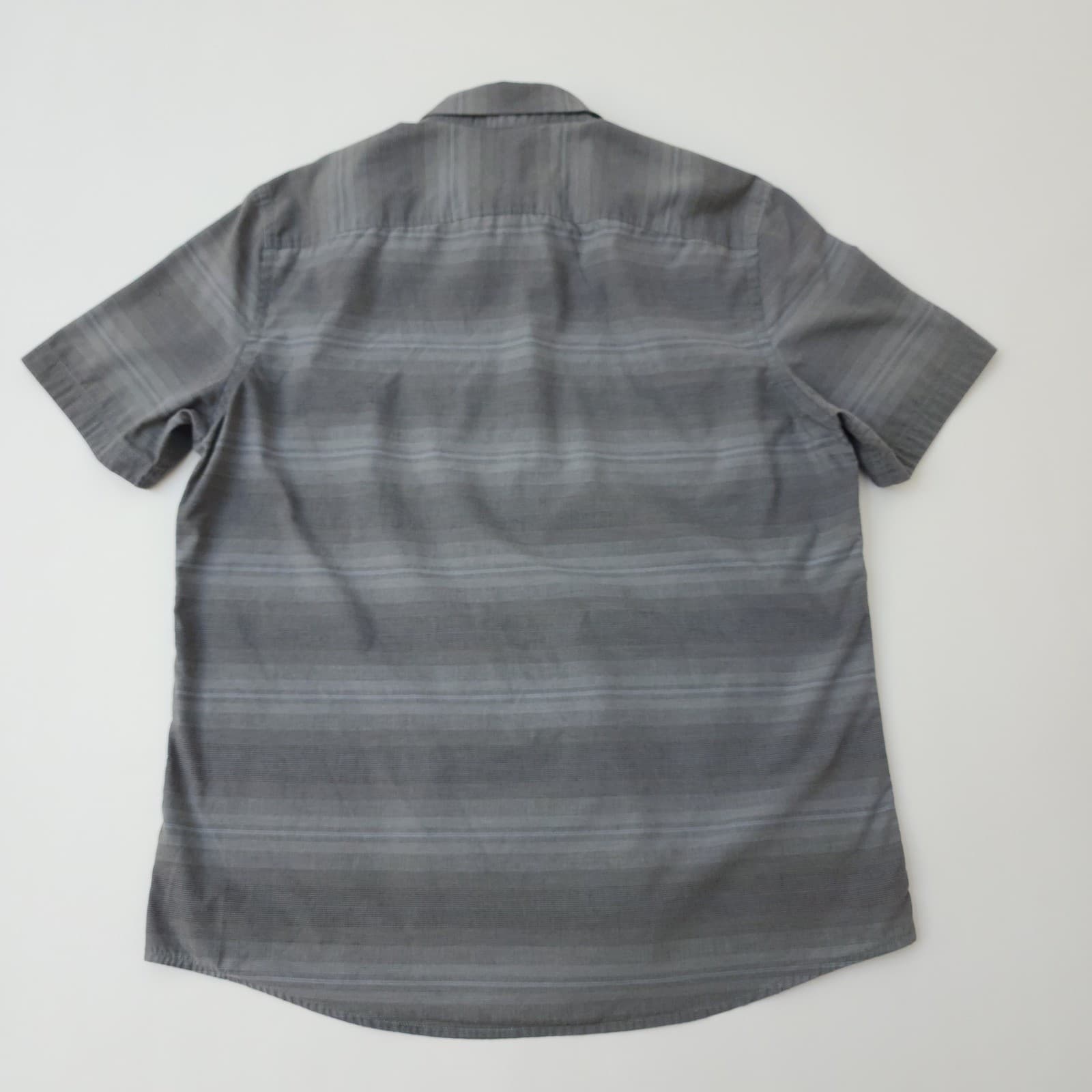 Lot of 2 George & AXIST Mens XL Short Sleeve Button Shirts Plaid Stripe Grey - Thumbnail 4