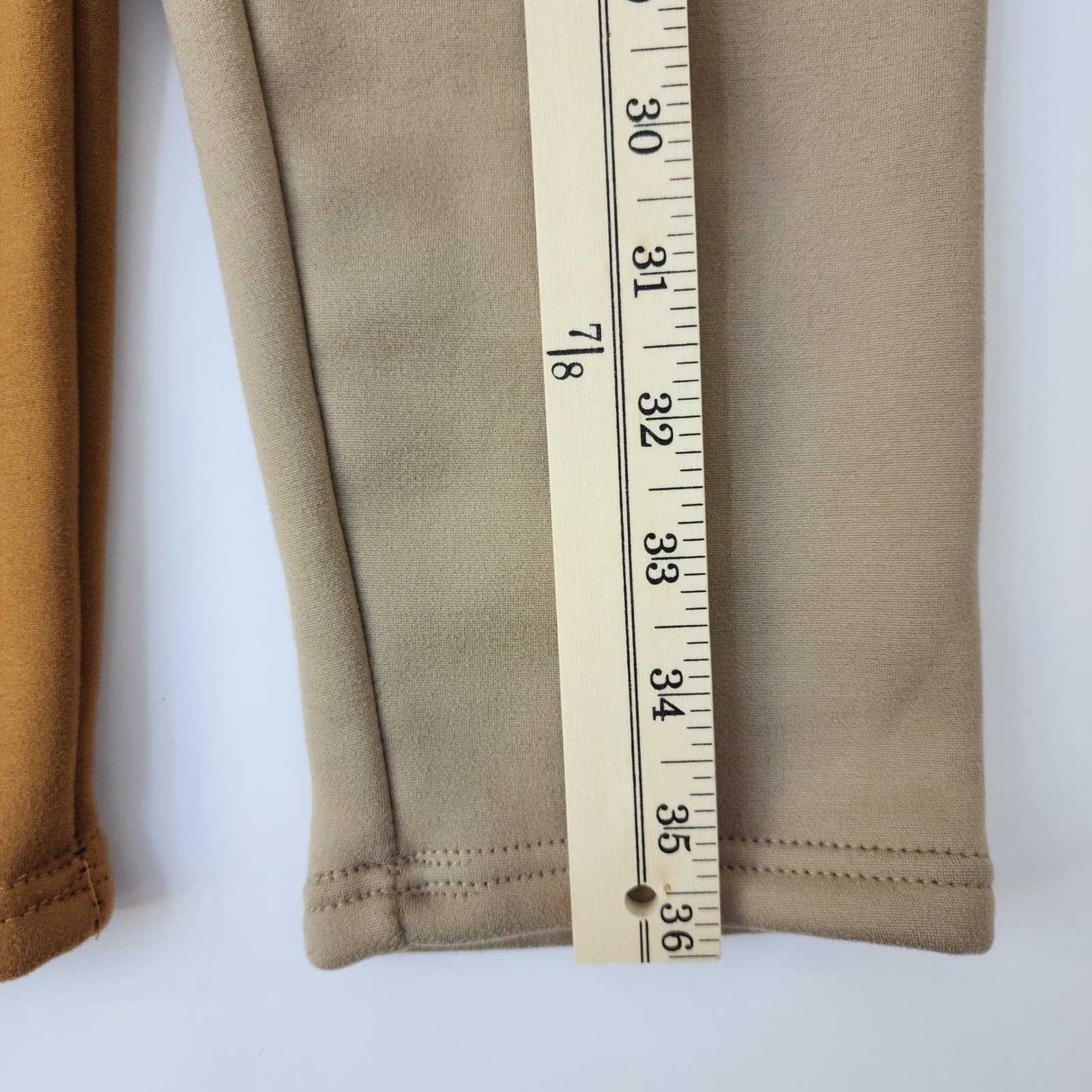 2 Just Cozy Fleece Lined Leggings Bundle Tan Mustard Brown XL Plus Warm Winter - Thumbnail 3