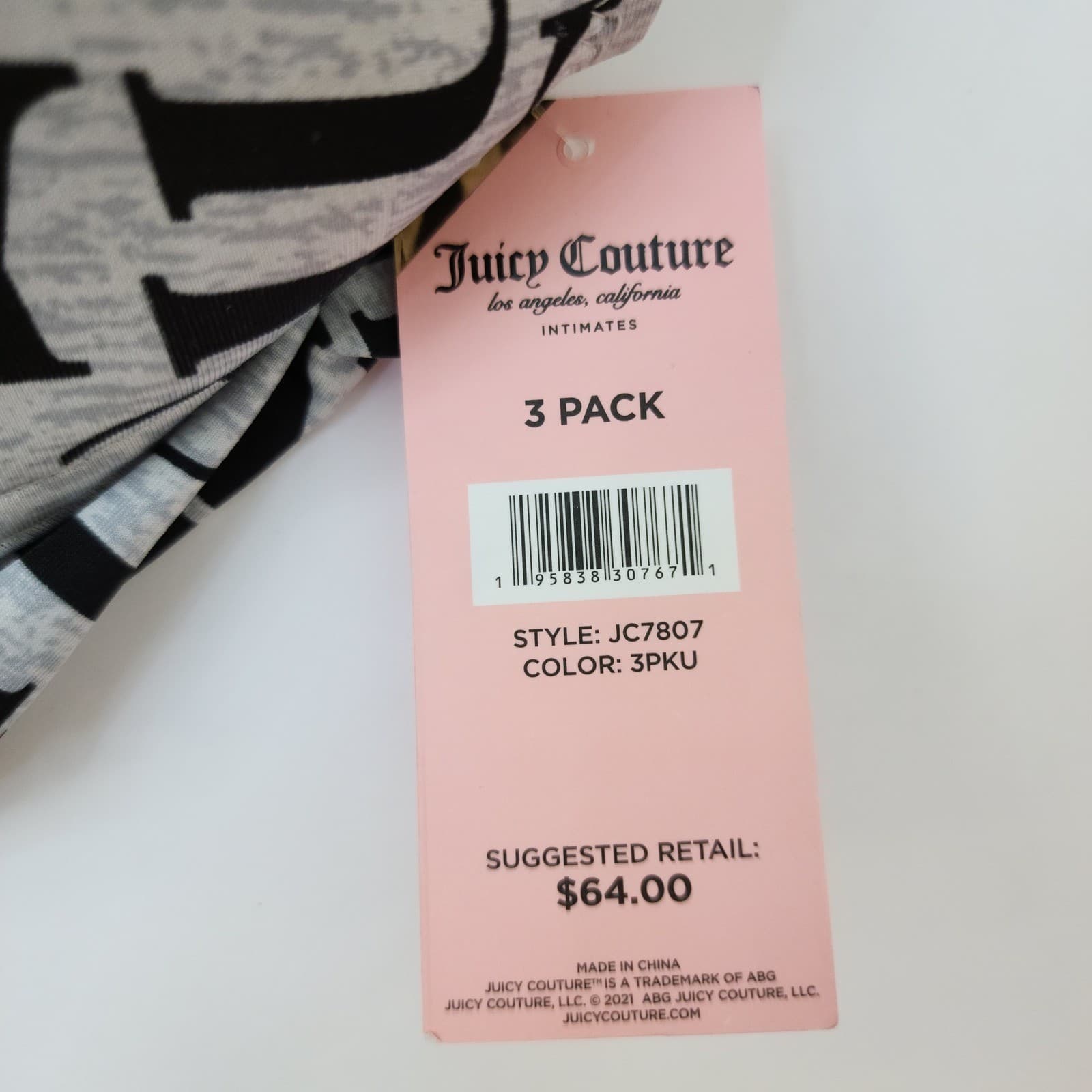 Juicy Couture 3 Pack T-Shirt Bras 36D Black Coral Grey Logo JC7807 NWT - Thumbnail 5