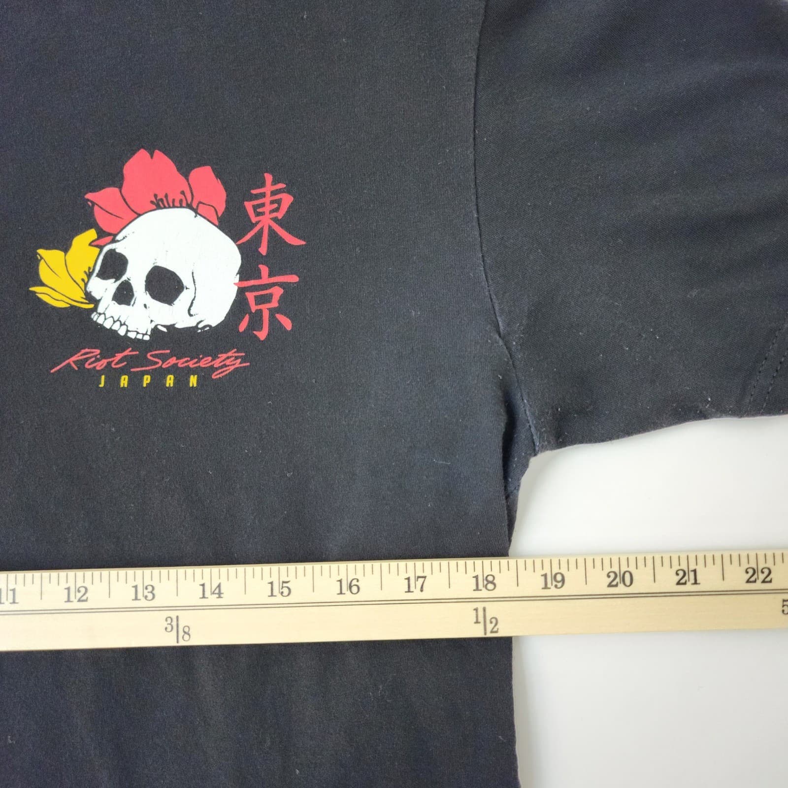 Riot Society Japan Geisha Skull Graphic T-Shirt Mens Large Black Short Sleeve - Thumbnail 7