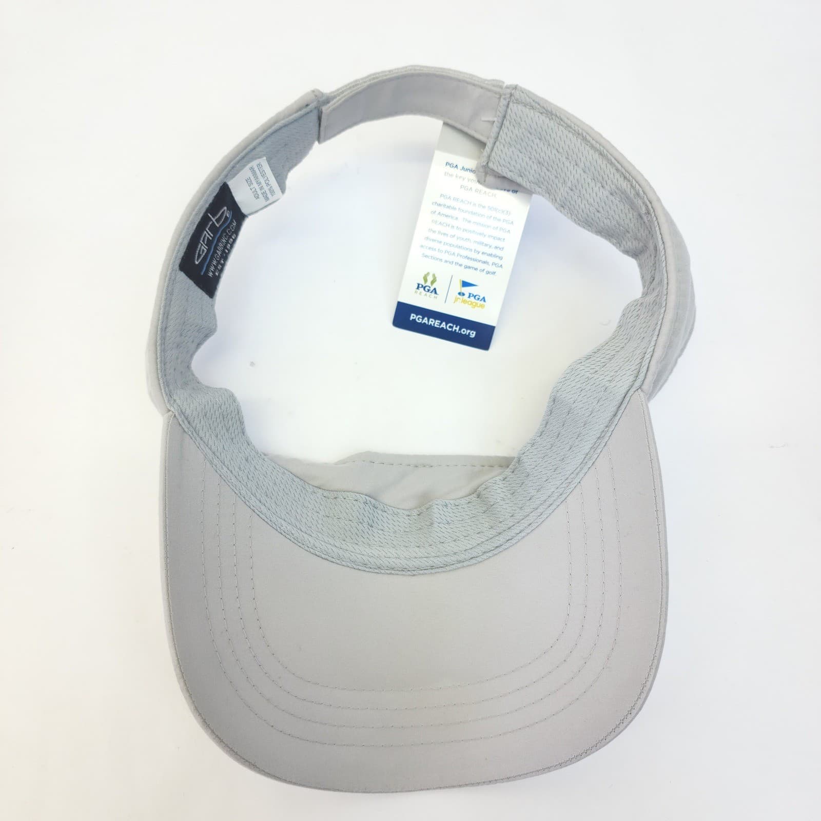 Garb PGA Junior League Golf Visor Adult Gray Adjustable Strap Hat NWT - Thumbnail 4