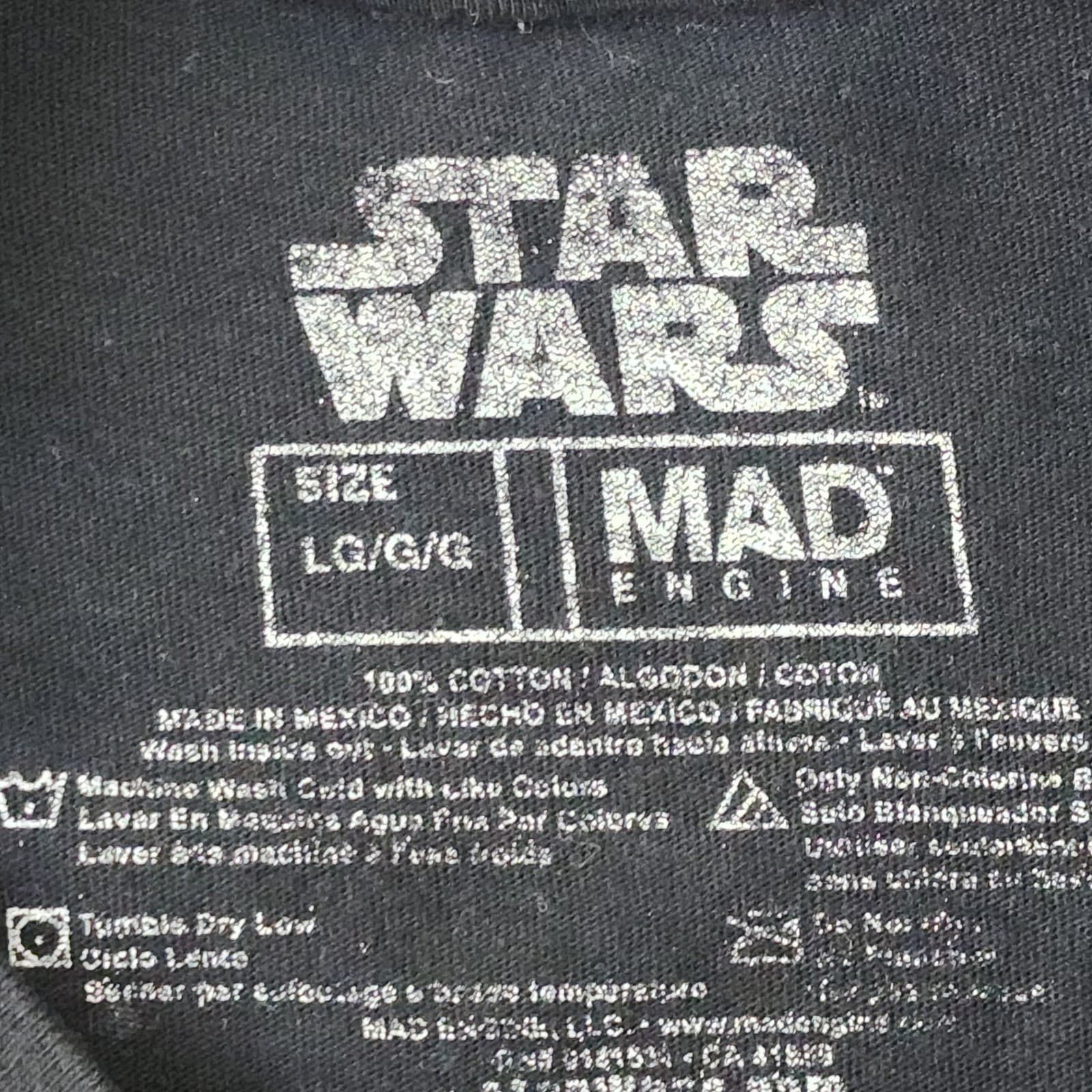 Star Wars Mad Engine Mens Large Black T-Shirt Movie Logo Saga Graphic Tee LG - Thumbnail 3