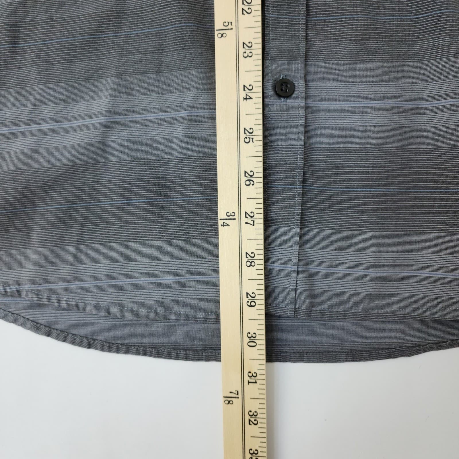 Lot of 2 George & AXIST Mens XL Short Sleeve Button Shirts Plaid Stripe Grey - Thumbnail 5