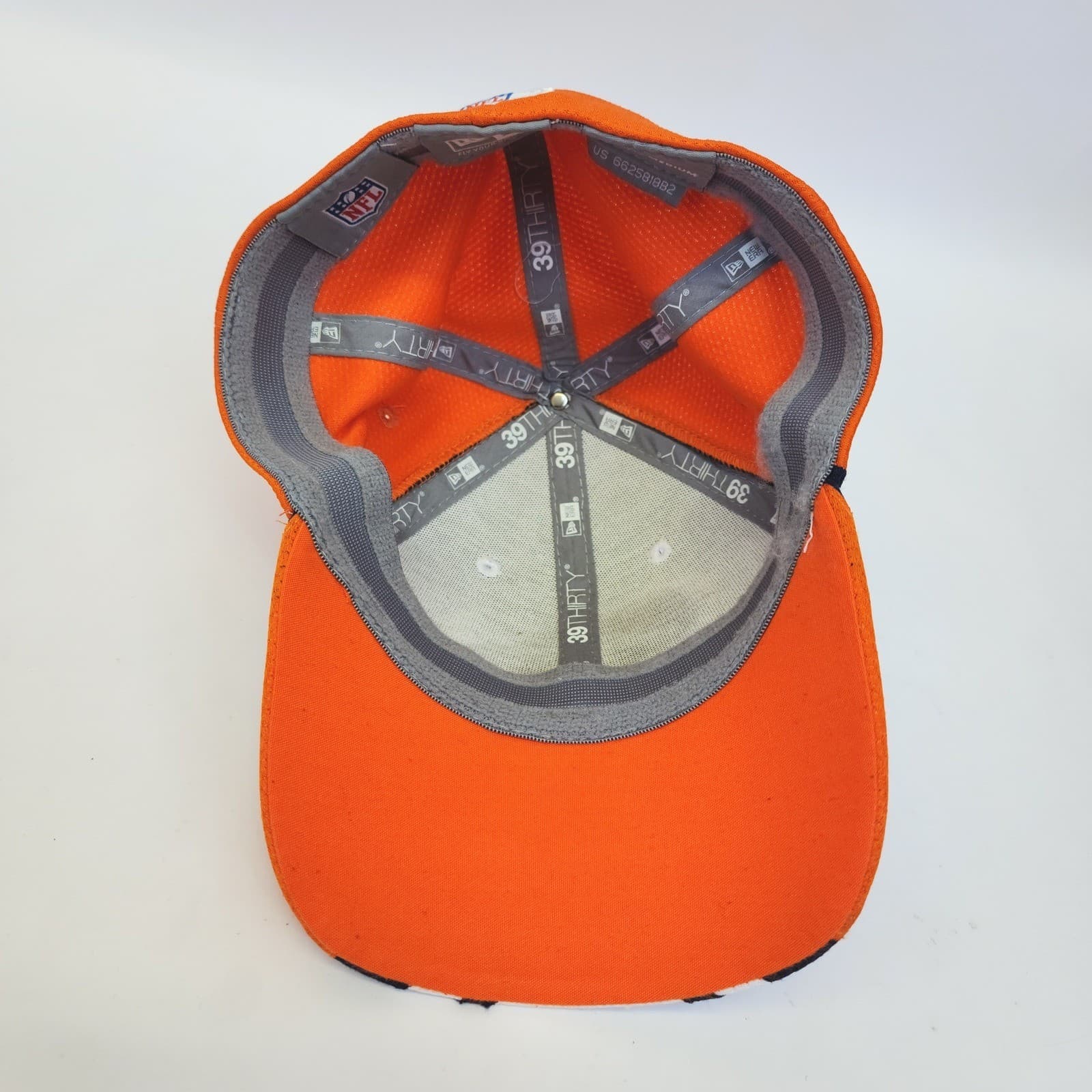 New Era Denver Broncos NFL 39THIRTY Stretch Fit Hat Orange White Small Medium - Thumbnail 4