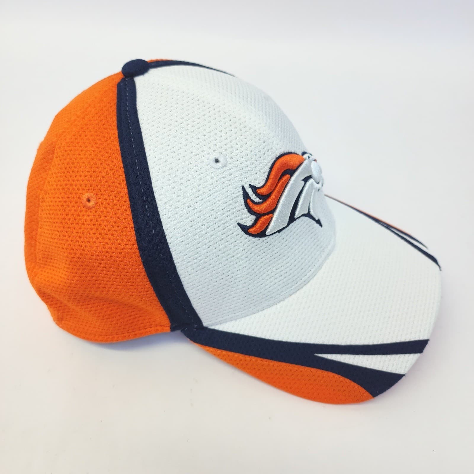 New Era Denver Broncos NFL 39THIRTY Stretch Fit Hat Orange White Small Medium - Thumbnail 2