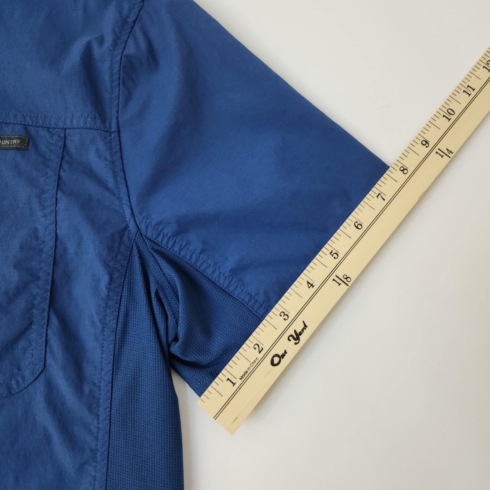 Free Country Mens Blue Short Sleeve Button Down Performance Shirt Large - Thumbnail 7