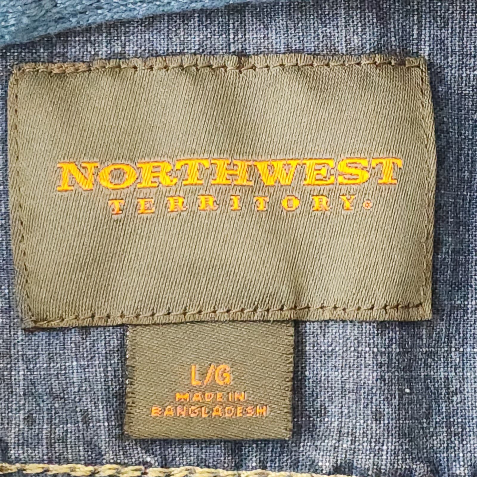 Northwest Territory Mens Blue Short Sleeve Button Down Shirt Large Pockets L - Thumbnail 3