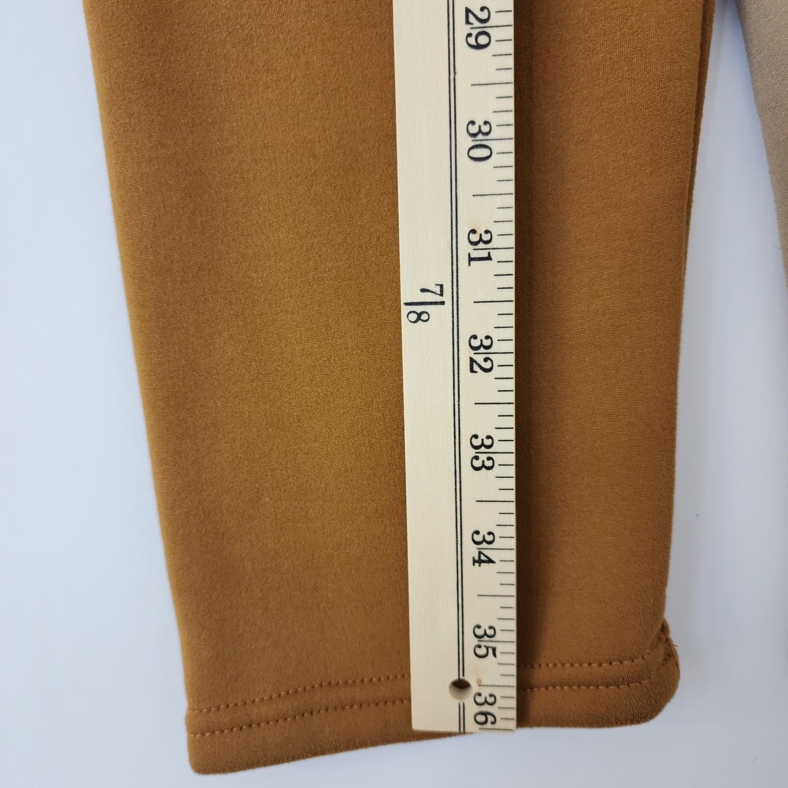 2 Just Cozy Fleece Lined Leggings Bundle Tan Mustard Brown XL Plus Warm Winter - Thumbnail 2