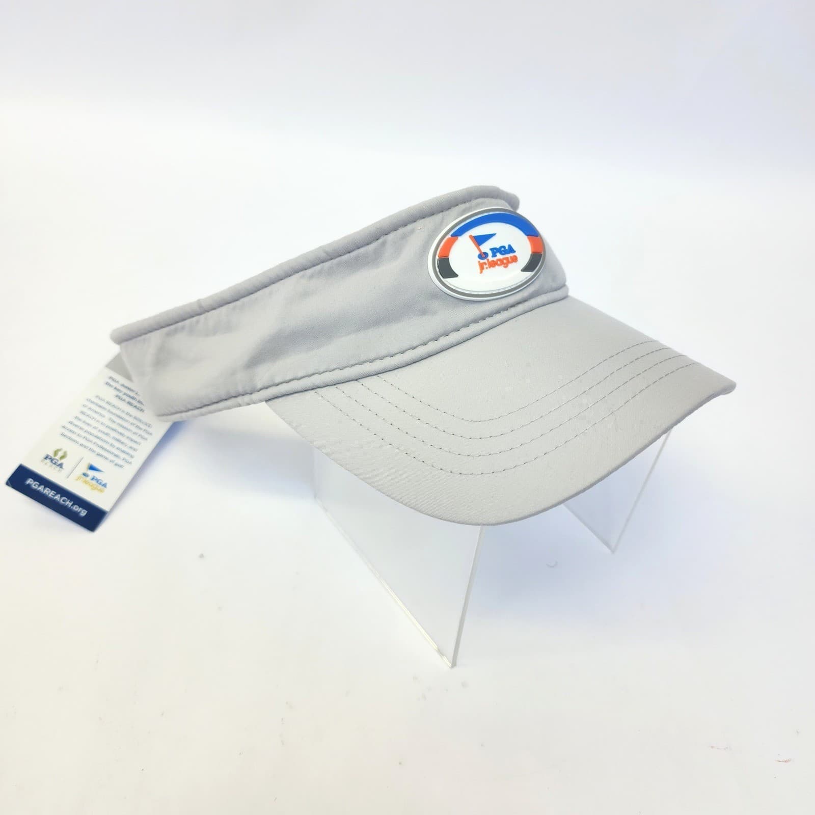 Garb PGA Junior League Golf Visor Adult Gray Adjustable Strap Hat NWT - Thumbnail 2