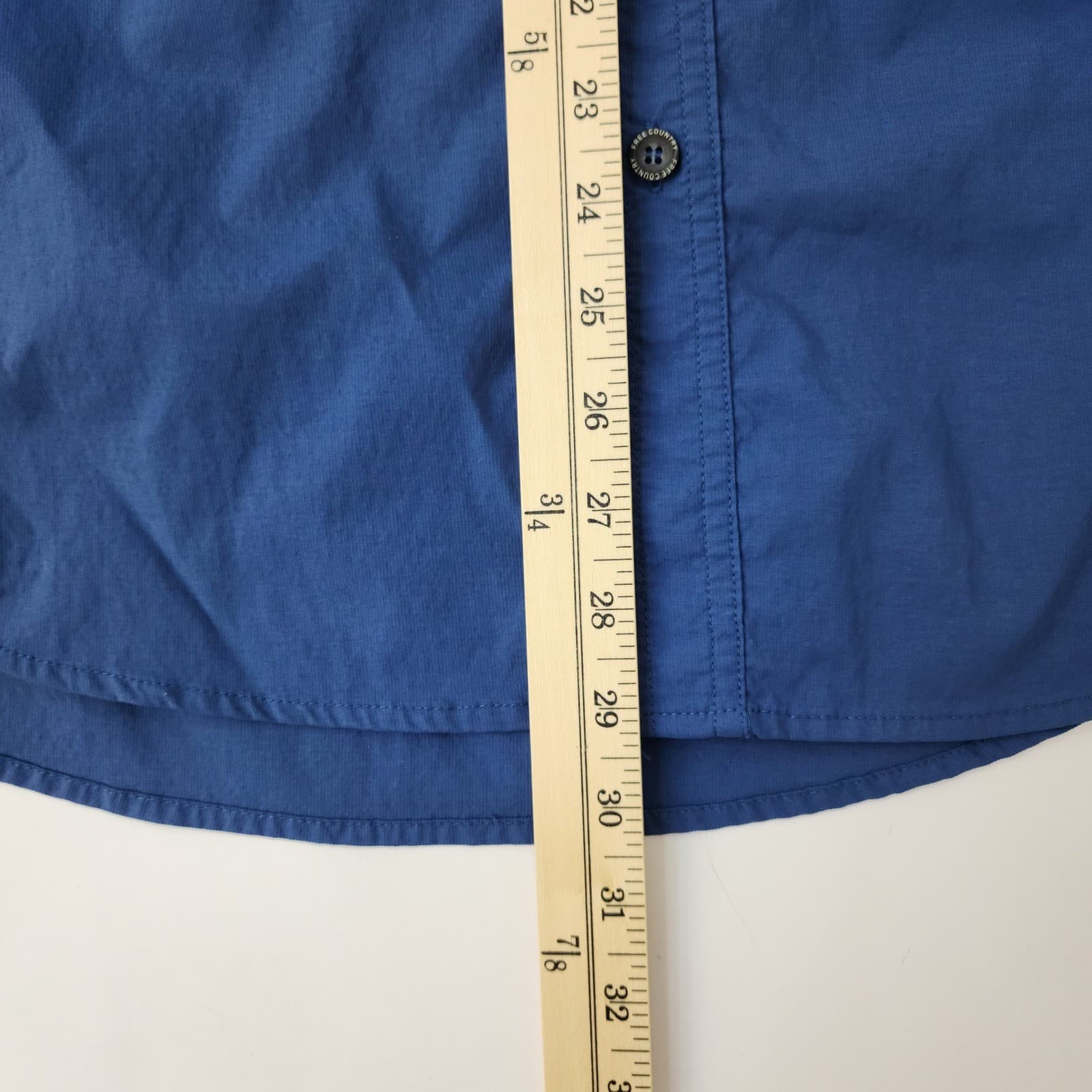 Free Country Mens Blue Short Sleeve Button Down Performance Shirt Large - Thumbnail 3