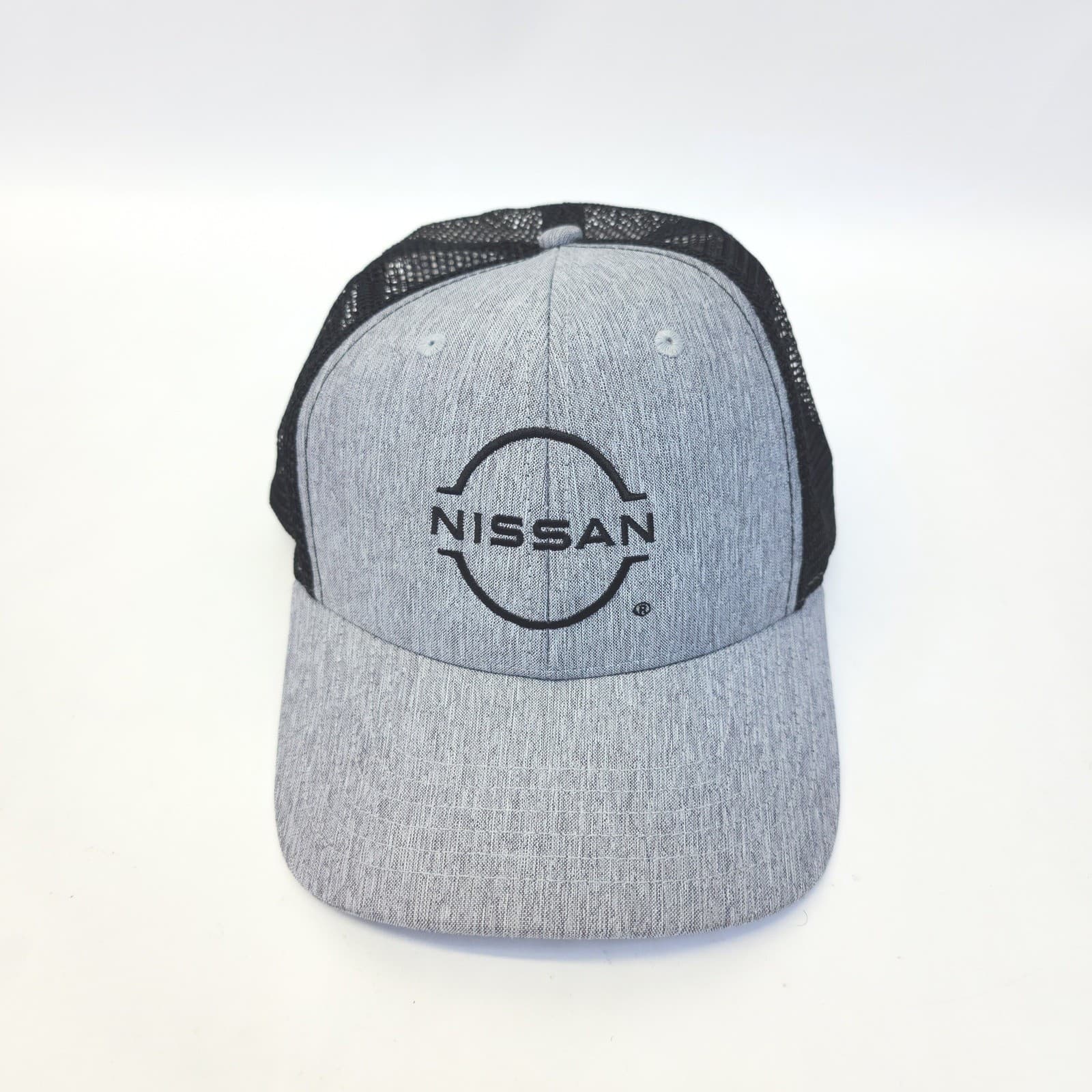 Nissan Logo Trucker Hat Big Accessories Grey Black Mesh Snapback Cap A231 - Thumbnail 2