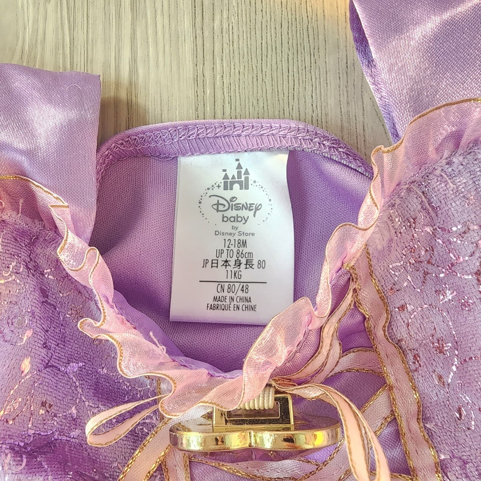 Disney Baby girl Rapunzel Dress up Costume Purple Pink 12-18 M Disney Store - Thumbnail 3