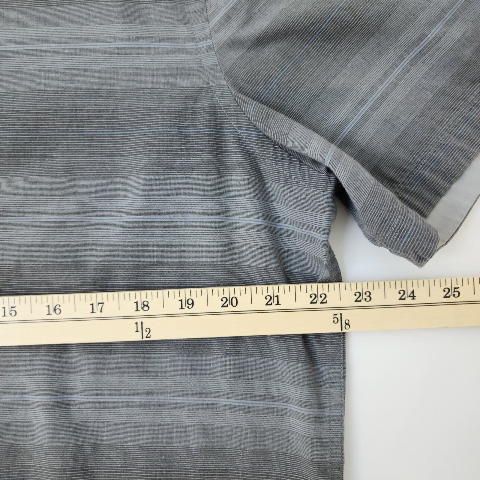 Lot of 2 George & AXIST Mens XL Short Sleeve Button Shirts Plaid Stripe Grey - Thumbnail 6