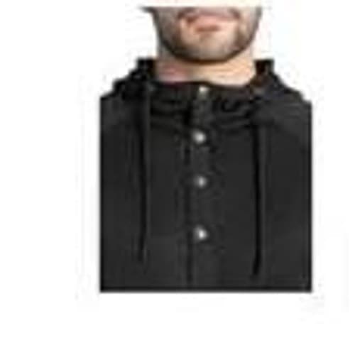 Wrangler Workwear Mens XL Sweater Fleece Mock Neck Hoodie Caviar Black WW65735 - Thumbnail 3