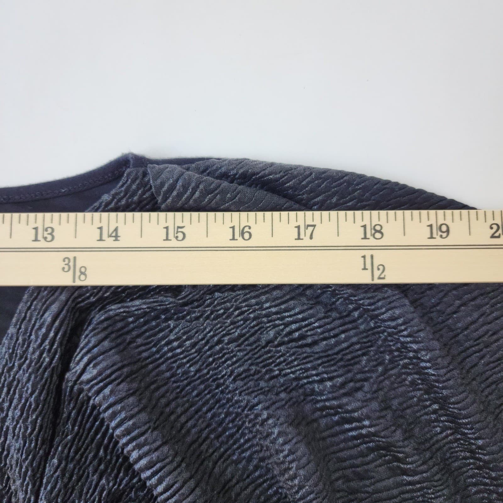 Worthington Woman Stretch 2X Navy Cowl Neck Metallic Textured Blouse TS 138 - Thumbnail 6