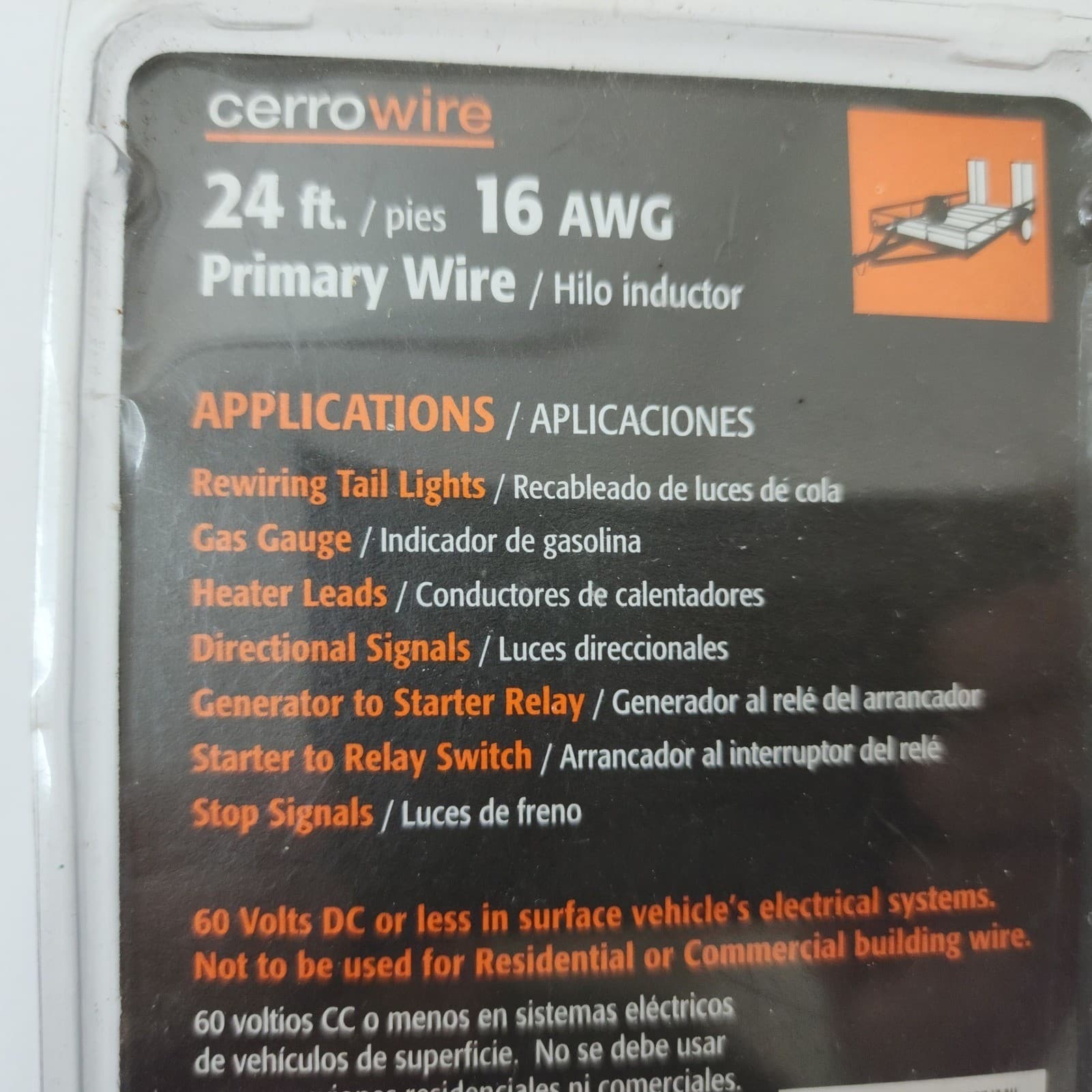 Cerrowire 207-1202R24 16 AWG White Primary Wire 24 ft Automotive Trailer - Thumbnail 5