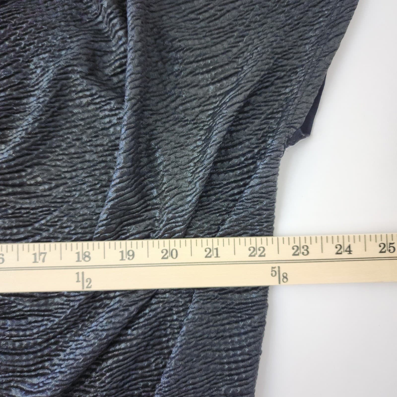 Worthington Woman Stretch 2X Navy Cowl Neck Metallic Textured Blouse TS 138 - Thumbnail 5