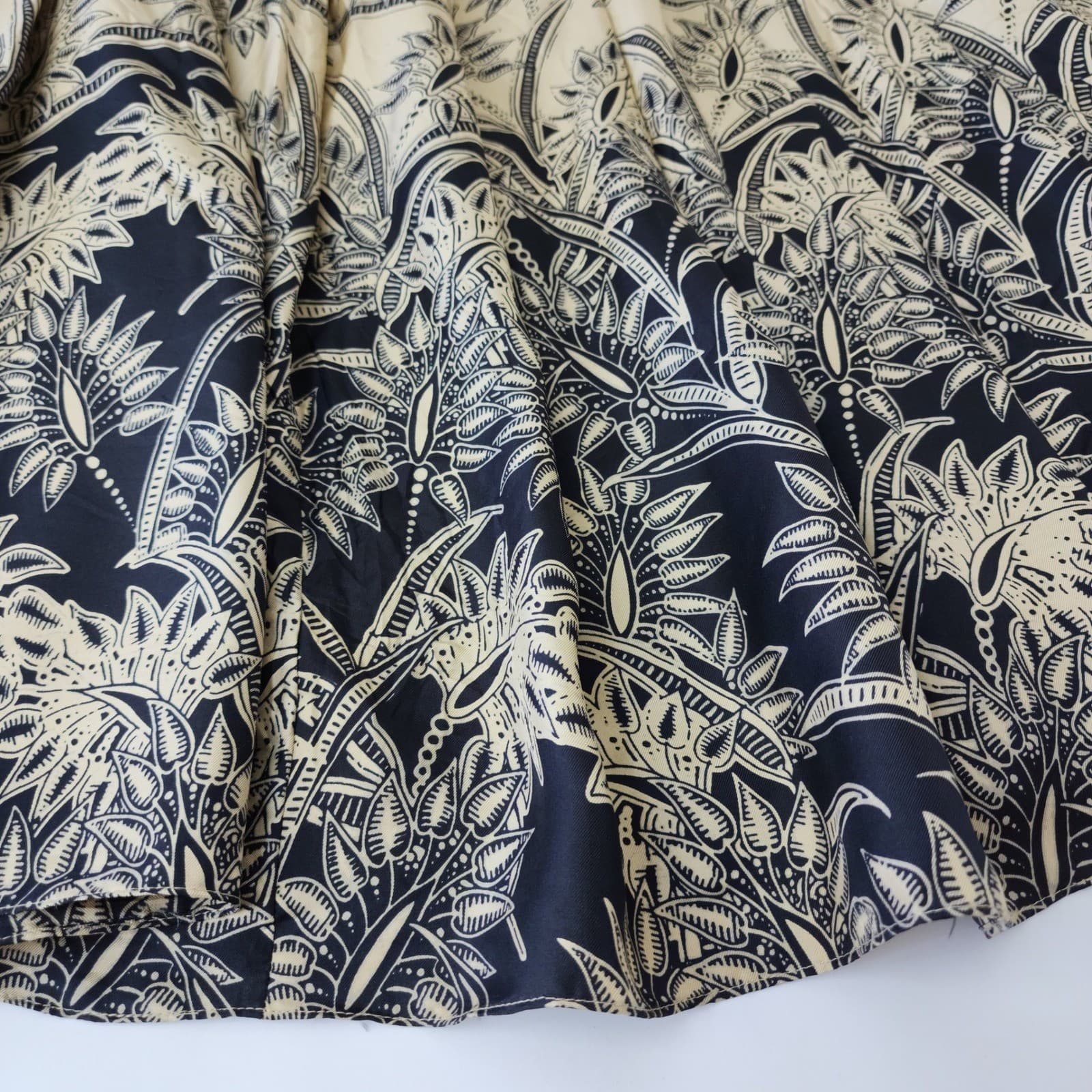 Jones New York Collection Gold Black Botanical Pleated A-Line Skirt Size 14 - Thumbnail 9