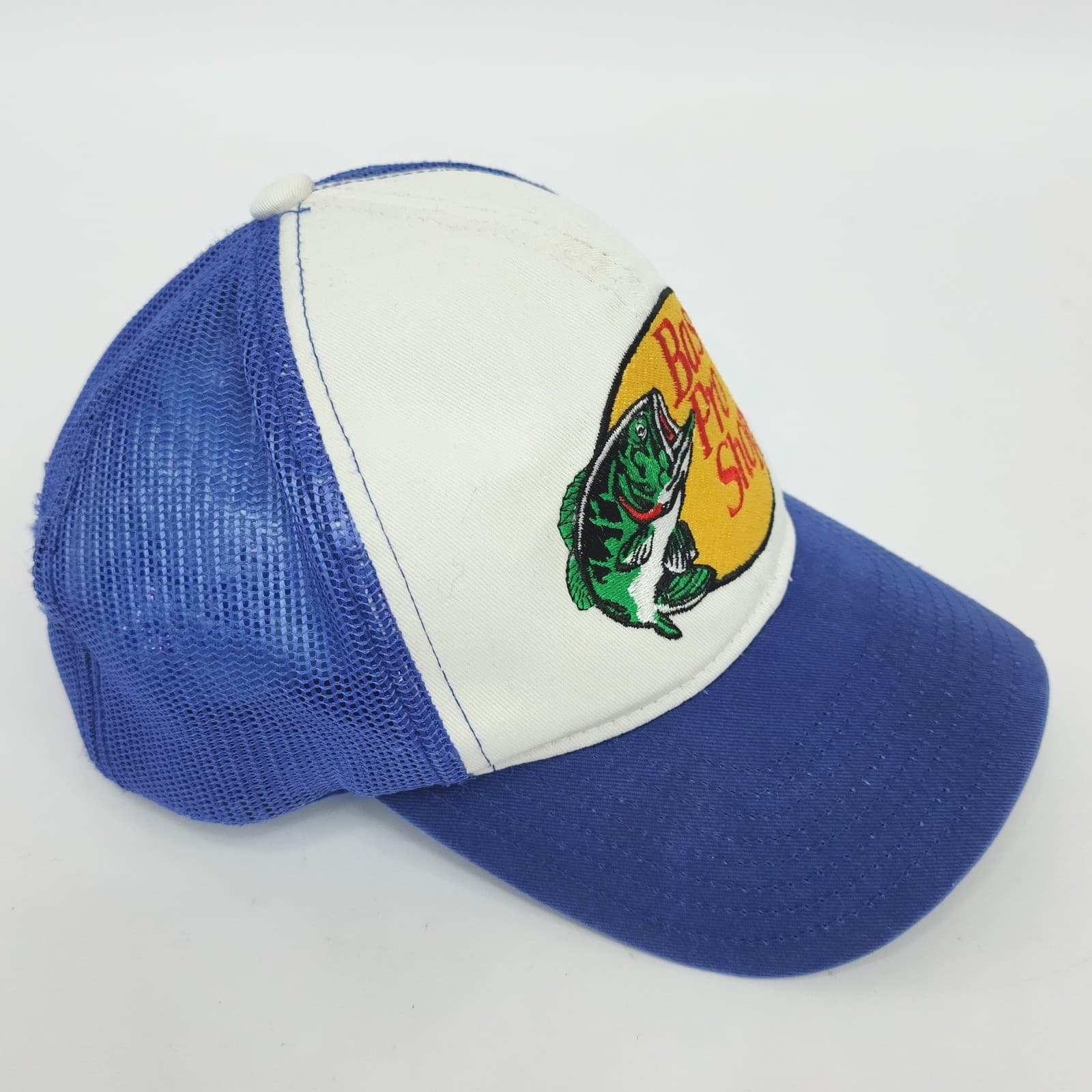 Bass Pro Shops Trucker Hat Royal Blue White Mesh Snapback Fishing Cap OSFM - Thumbnail 2