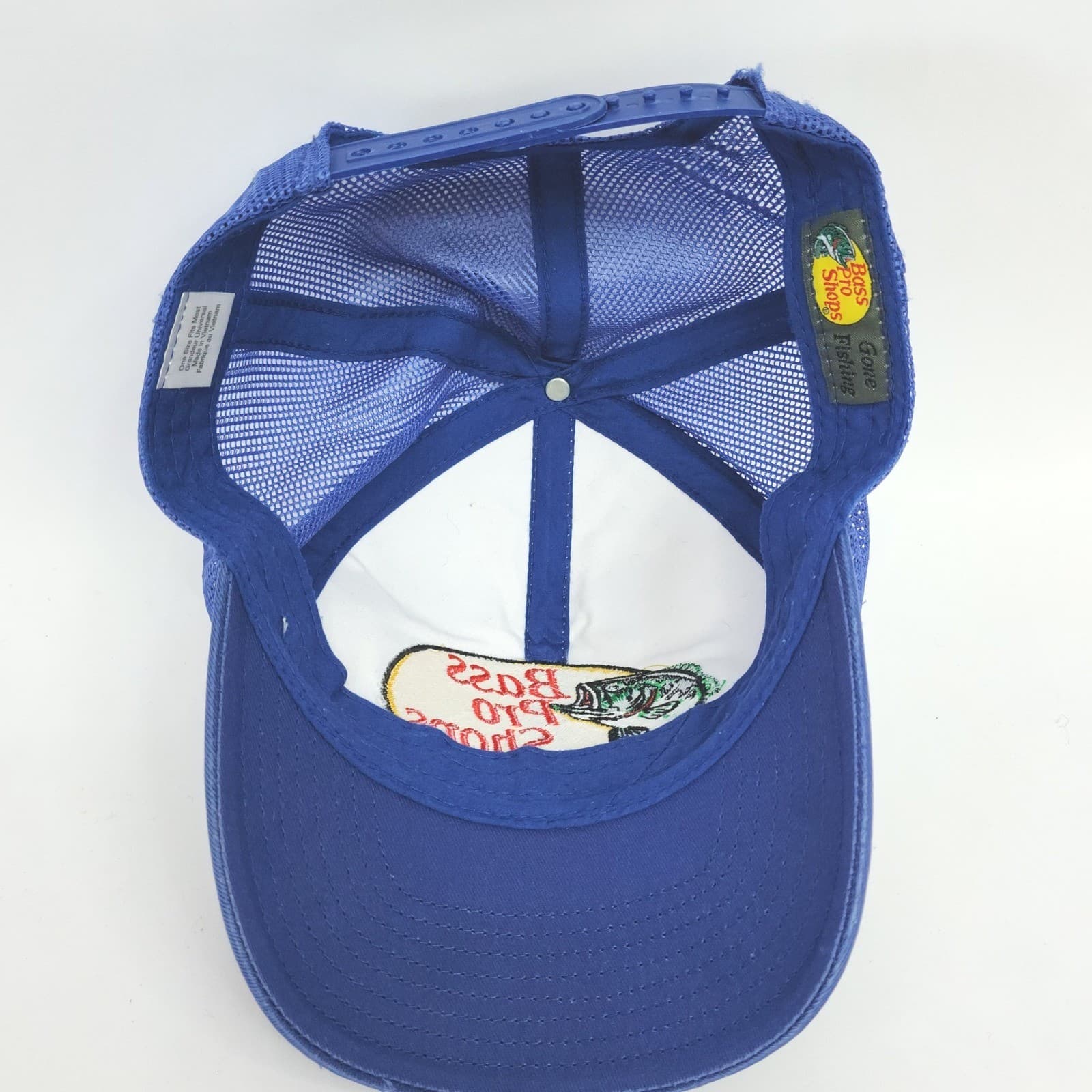 Bass Pro Shops Trucker Hat Royal Blue White Mesh Snapback Fishing Cap OSFM - Thumbnail 3