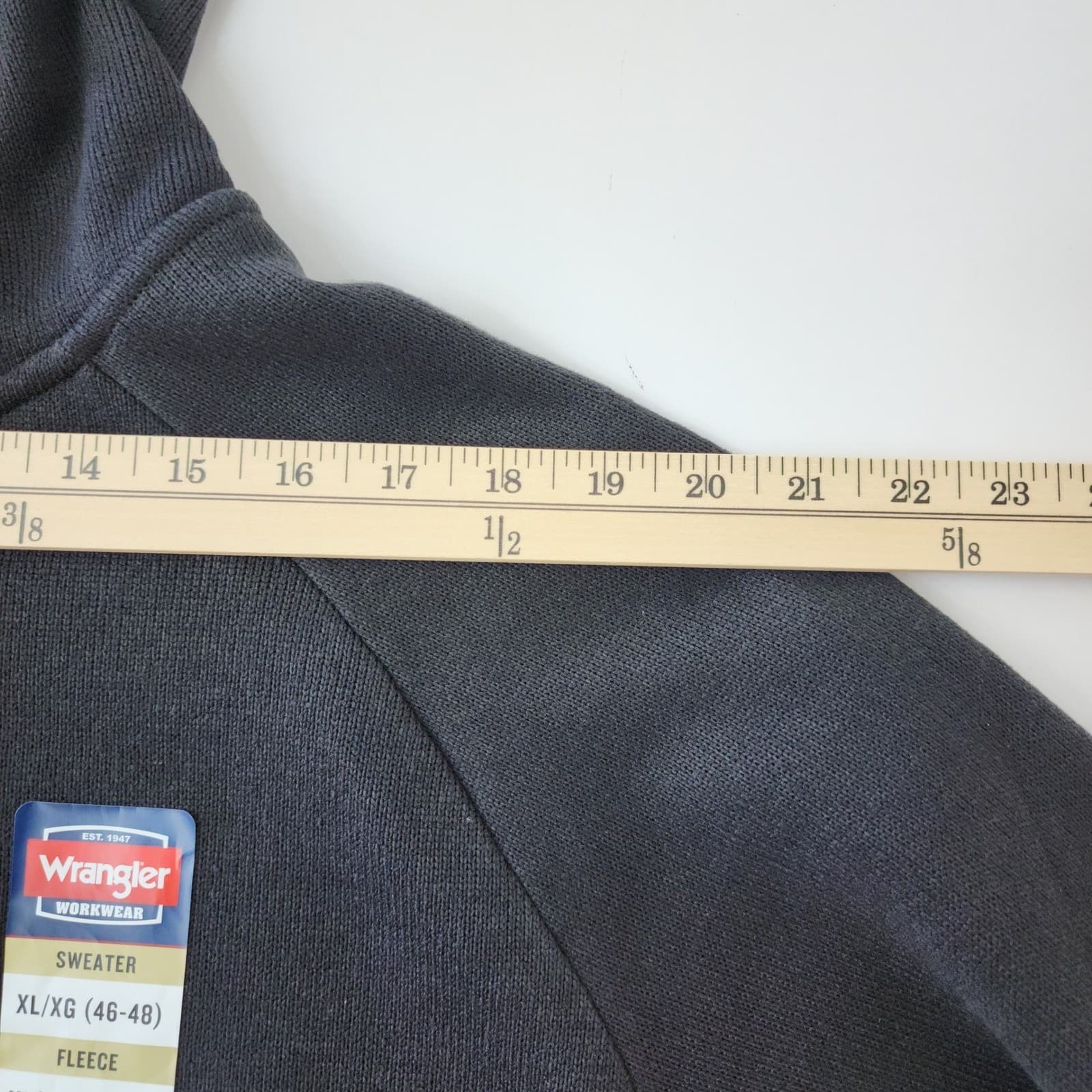 Wrangler Workwear Mens XL Sweater Fleece Mock Neck Hoodie Caviar Black WW65735 - Thumbnail 10
