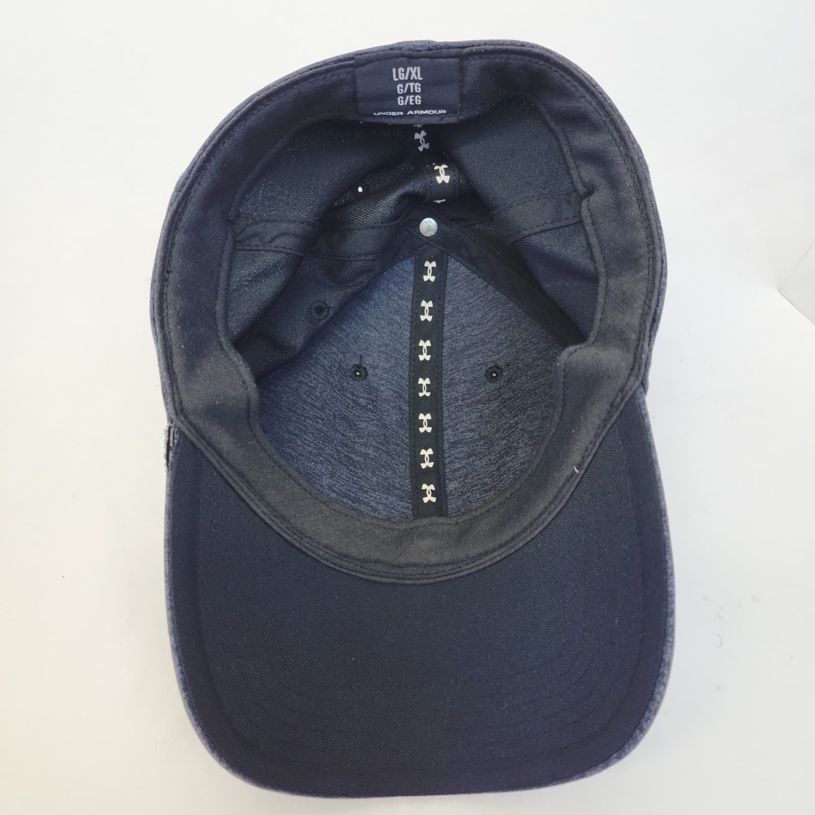 Under Armour Mens Blitzing Curved Brim Stretch Fit Hat Gray LG/XL Heathered Cap - Thumbnail 4