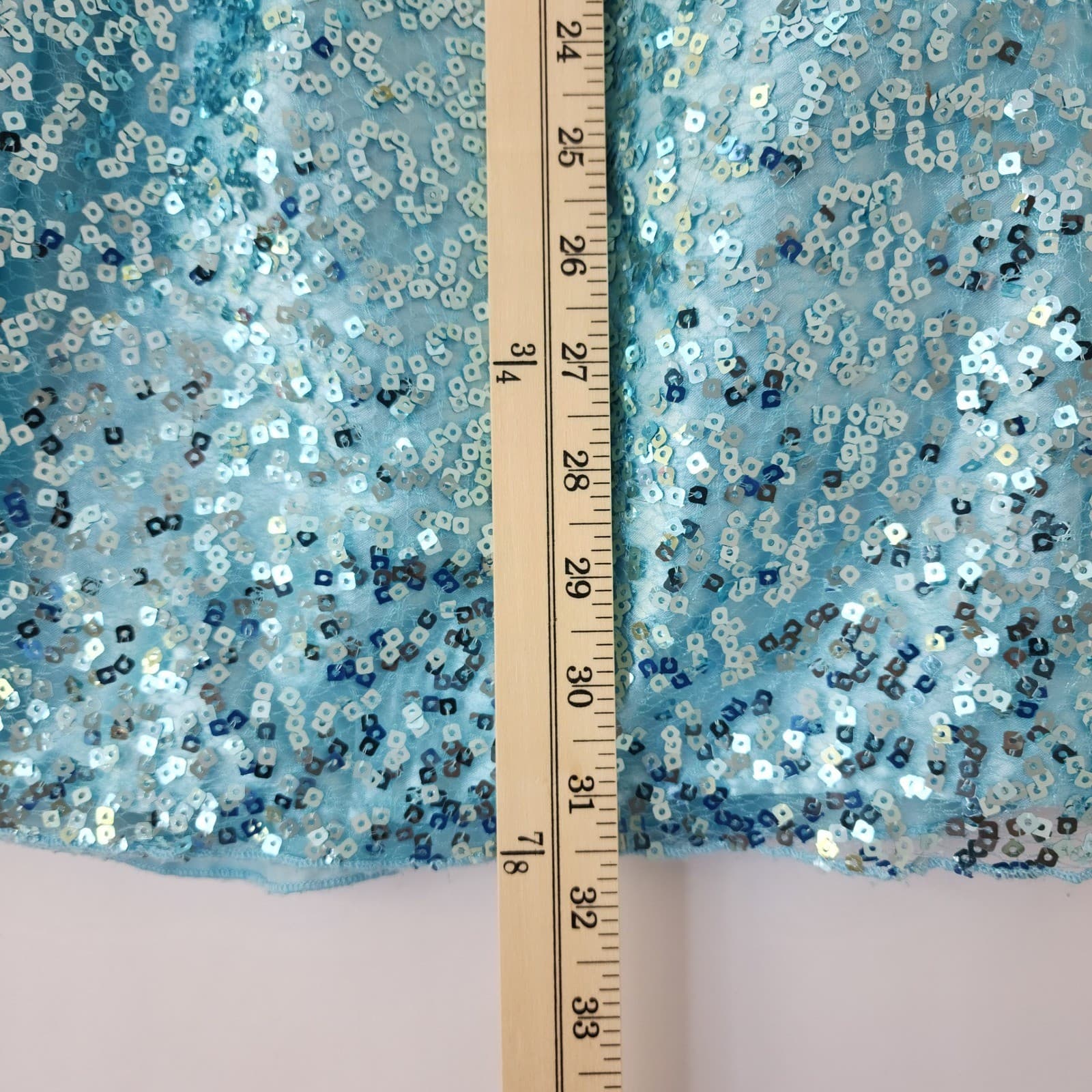 American Princess Girls Blue Sequin Formal Party Dress Size 12 Rosette Bow - Thumbnail 5