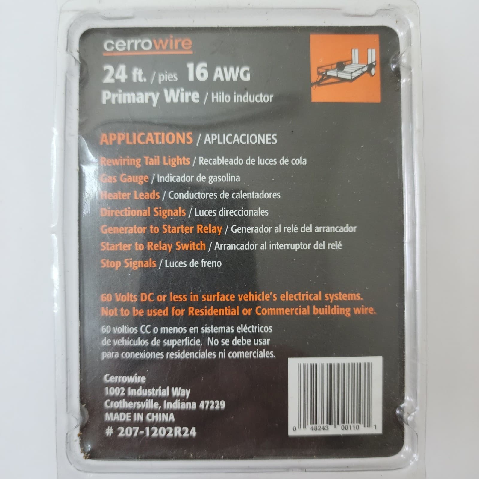 Cerrowire 207-1202R24 16 AWG White Primary Wire 24 ft Automotive Trailer - Thumbnail 3