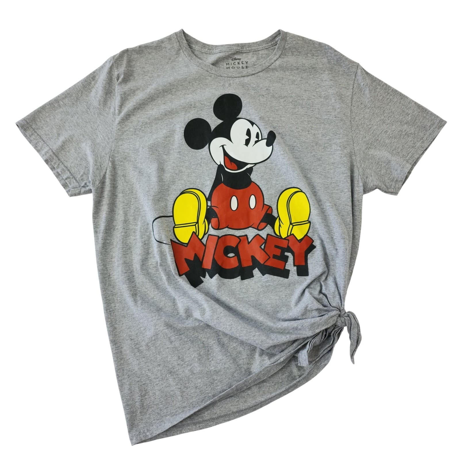 Disney Mickey Mouse Graphic T-Shirt Mens Large Gray Short Sleeve Crew Neck Tee
