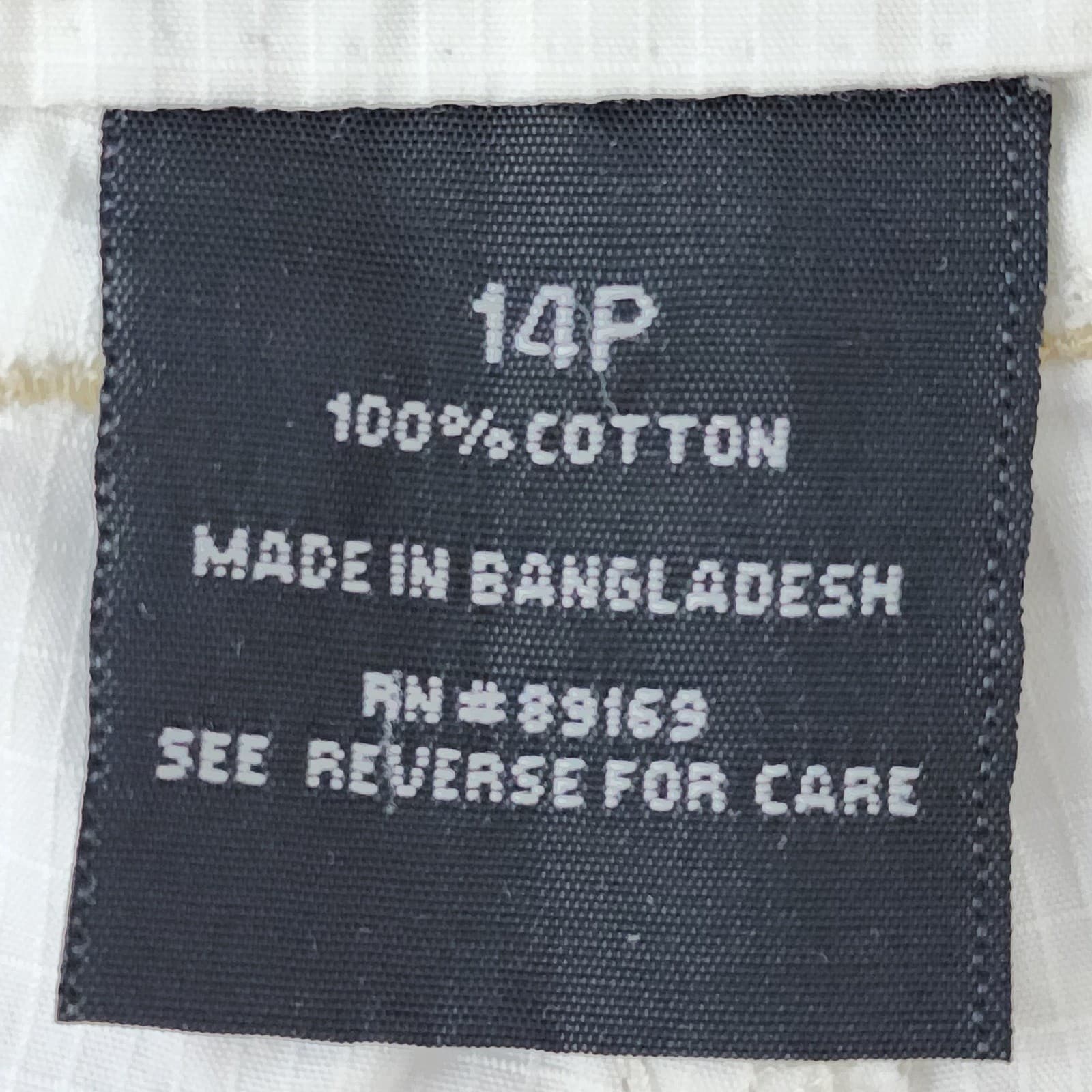 French Cuff White Ripstop Cotton Capri Pants Womens 14P Petite Roll Tab Crop - Thumbnail 3