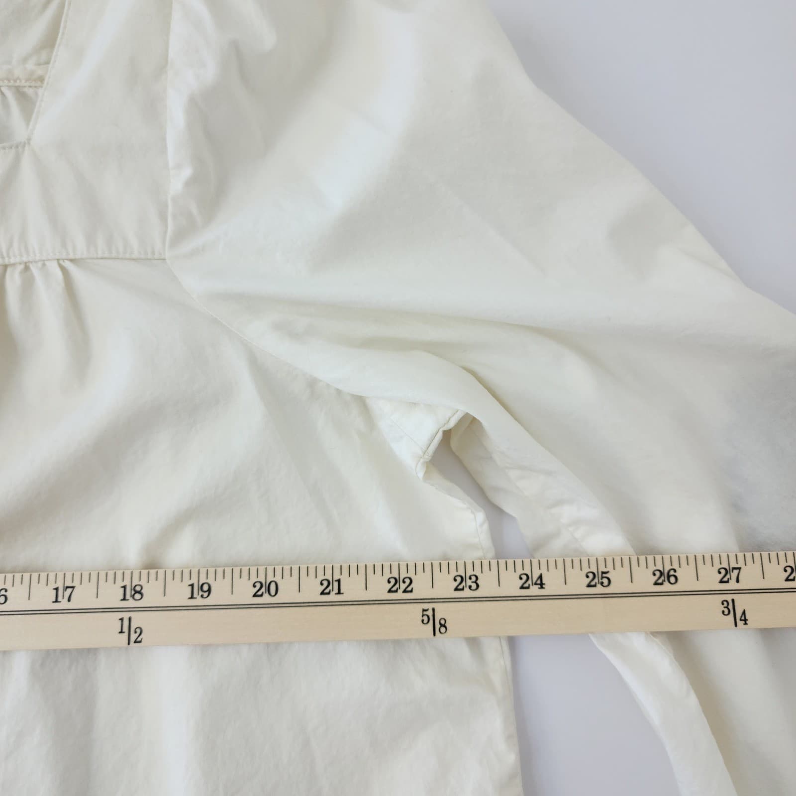 St John's Bay Womens XL Off White Blue Embroidered Peasant Blouse Square Neck - Thumbnail 7