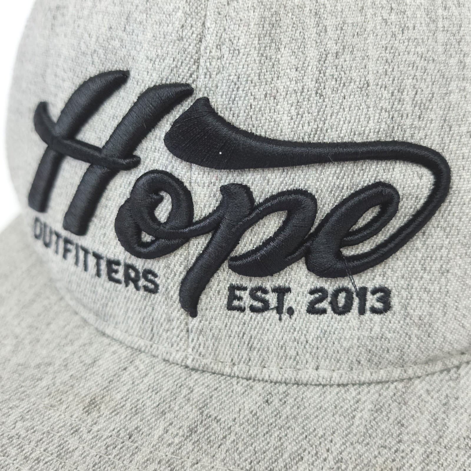 Hope Outfitters Flexfit Hat Gray Heathered Embroidered Flat Bill Cap S/M - Thumbnail 2