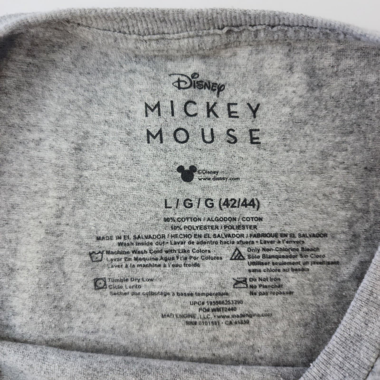 Disney Mickey Mouse Graphic T-Shirt Mens Large Gray Short Sleeve Crew Neck Tee - Thumbnail 5